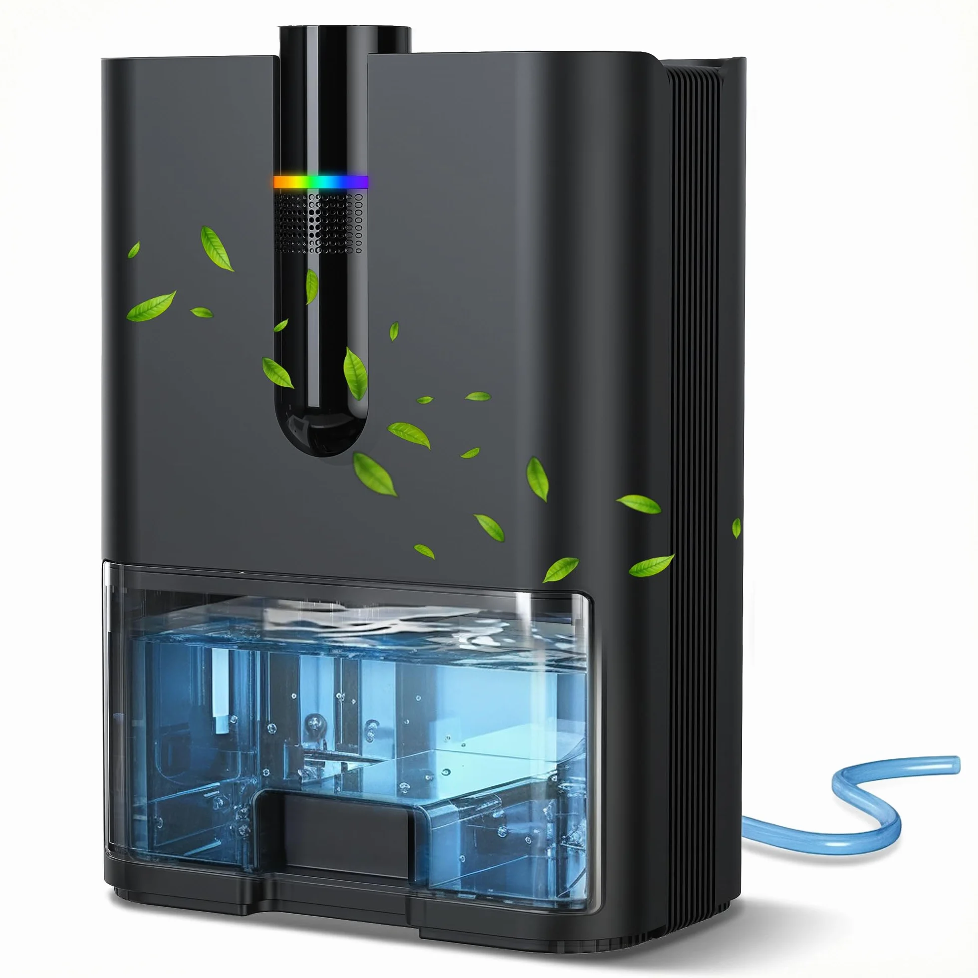 Deumidificatore Casa, 2500ML Dehumidifier per Casa Muffa, Deumidificatore Elettrico Silenzioso con Tubo di Scarico, Spegnimento Automatico, Modalità Sleep, Deumidificatori per Bagno,Camera,Armadio