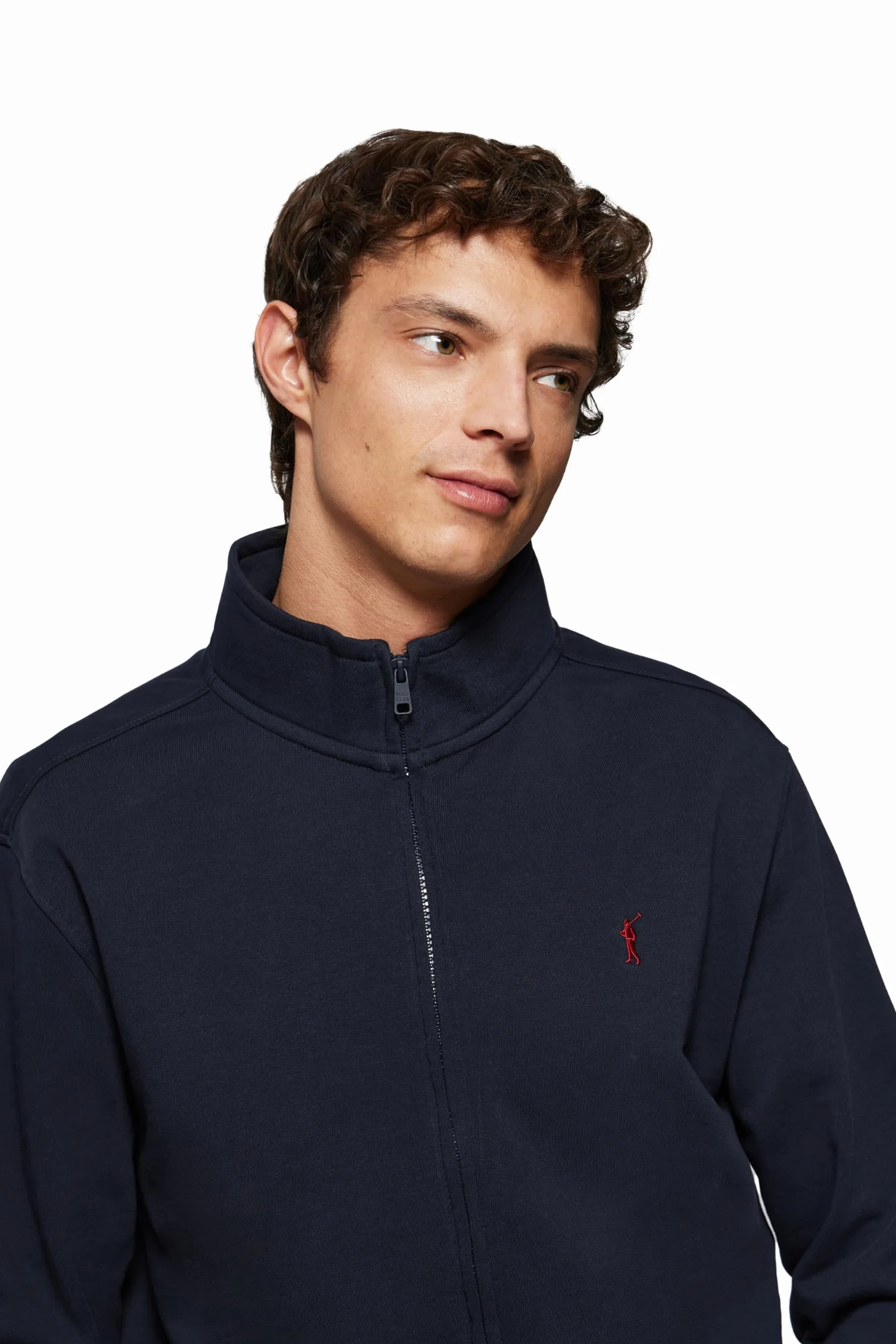 Polo Club Felpa Uomo con Cerniera e Collo Alto Sweatshirt 100% Cotone