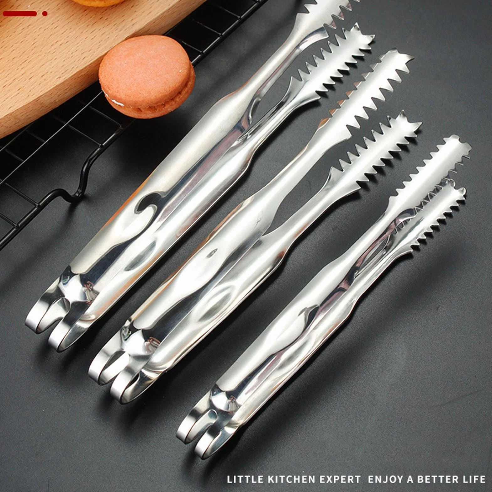 Pinze Per Ghiaccio in Acciaio Inossidabile da 10 Pezzi, Pinze Per Ghiaccio Mini Pinze Per Zucchero, Pinze Per Piccoli Antipasti, Pinze Per Servire Cibo da Cucina, Clip da Cucina a Dente (22.8CM)