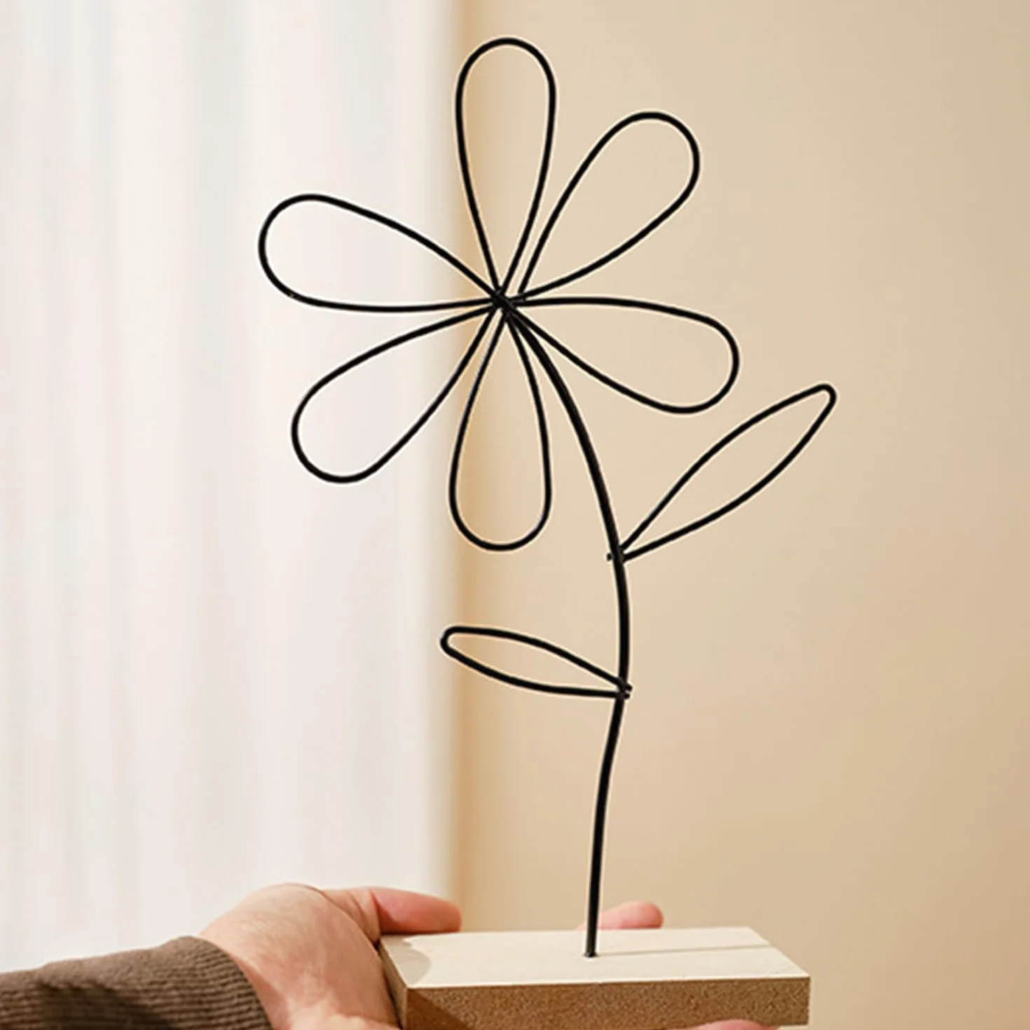 2 pezzi decorazione floreale in ferro battuto con pavimento in legno, semplice fiore in ferro battuto, adatto per camera da letto, soggiorno
