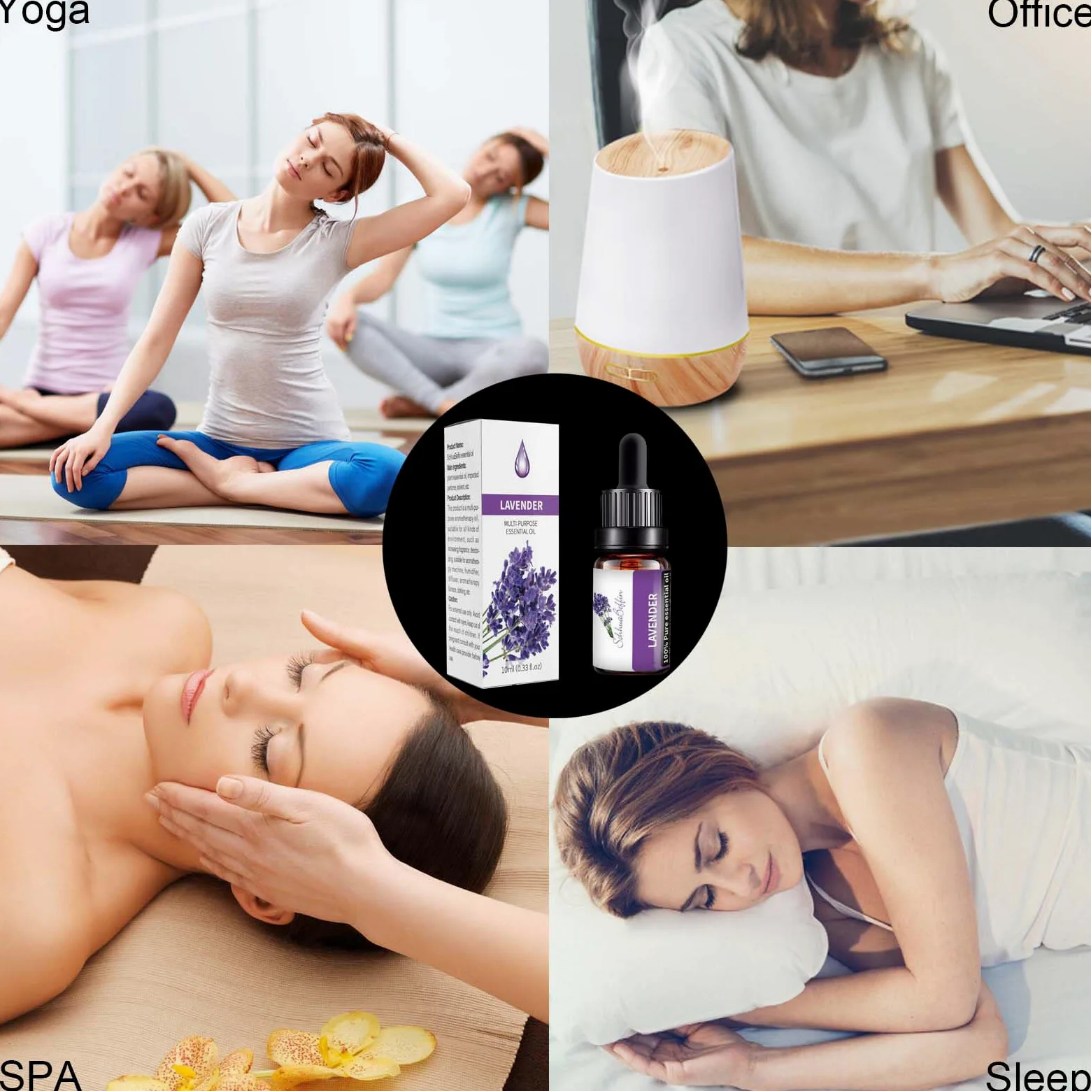 Olio Essenziale Lavanda 10ml, per Diffusori Umidificatori Candele Sapone Fai da Te, Oli Profumati per Diffusori, Massaggi, Bagno