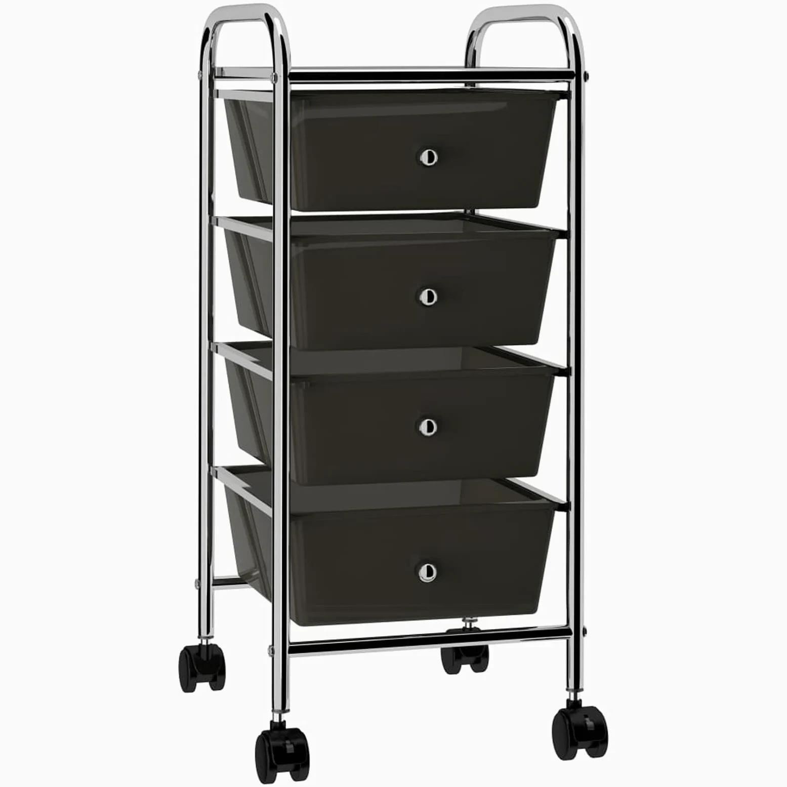 Rantry Carrello Portaoggetti Mobile con 4 Cassetti Nero in Plastica Decorazione da Mobili