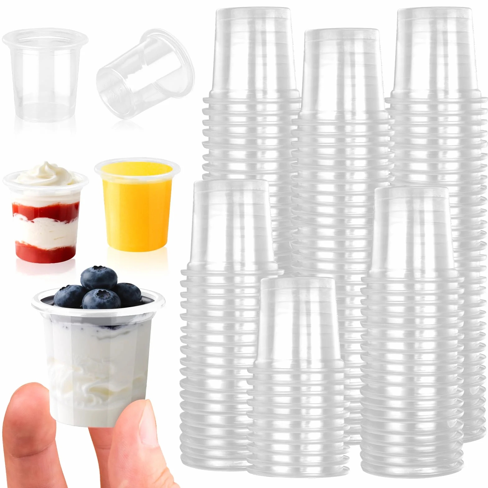 Bicchieri Shot Plastica Trasparente 2cl 20ml 300 Pz, Bicchierini per Liquore Cocktail Caffe Feste