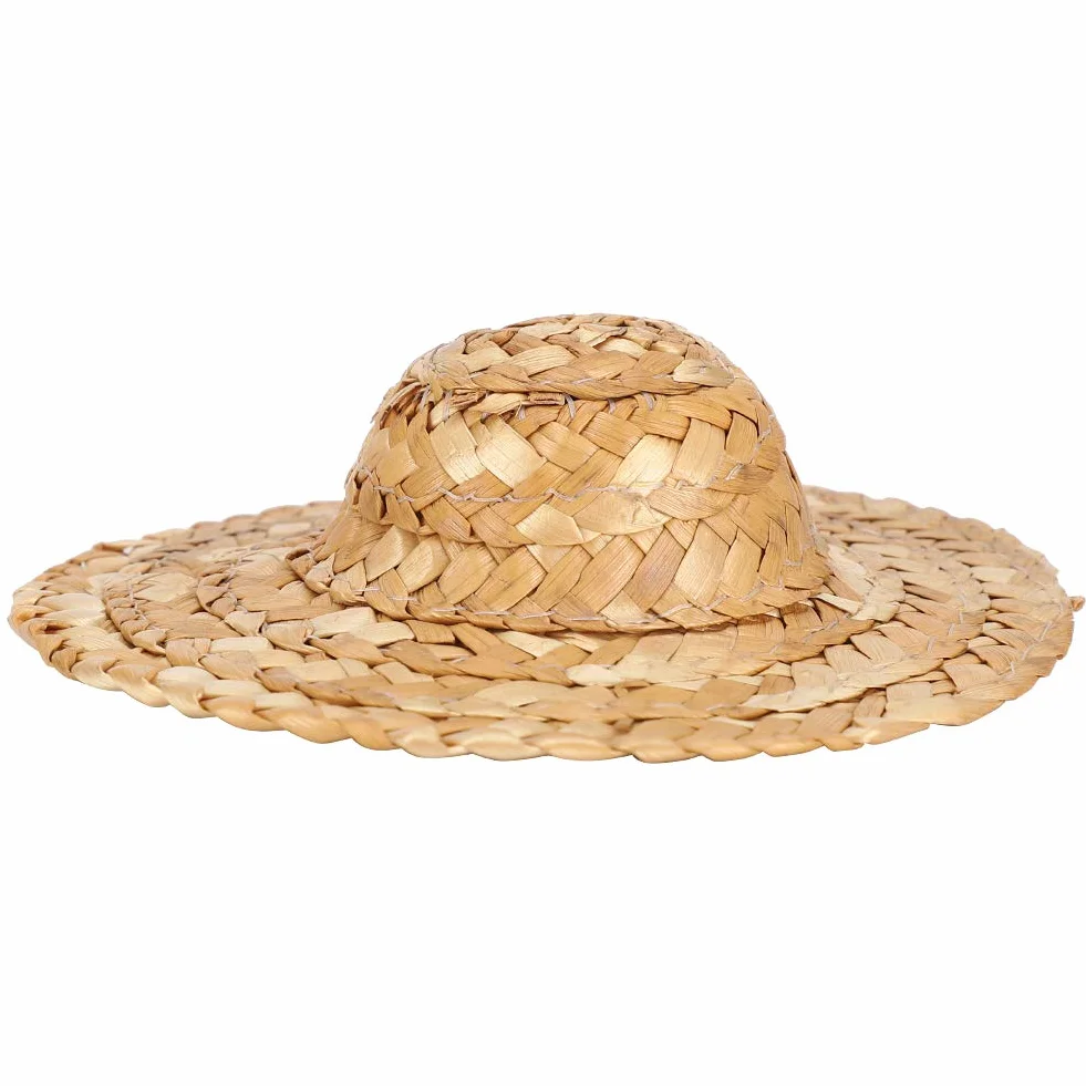 10 Pezzi Cappelli di Paglia per Bambole, Cappelli di Paglia per Bambole, Diametro Interno 3,7 Cm, Fai da Te, Fatti a Mano, Cappelli di Paglia Intrecciati a Mano, Mini Cappelli