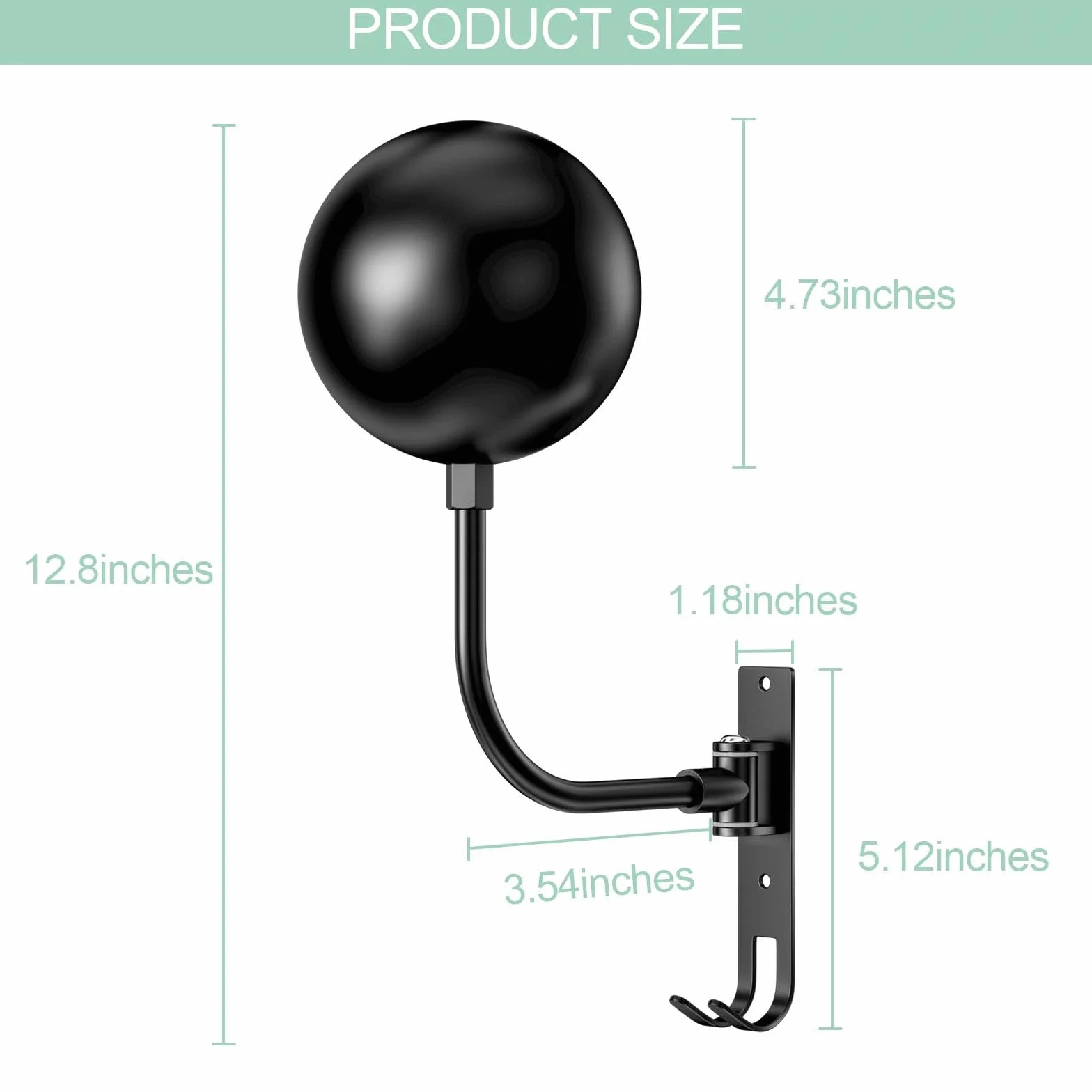 Porta Casco Moto da Parete, Supporto Caschi Moto Spherical 180° con Ganci per Guanti