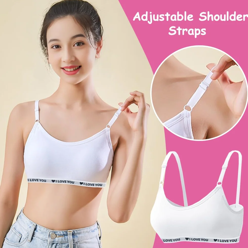 Bysion Reggiseni Sportivi in Cotone Senza Cuciture per Ragazze 10-18 Anni