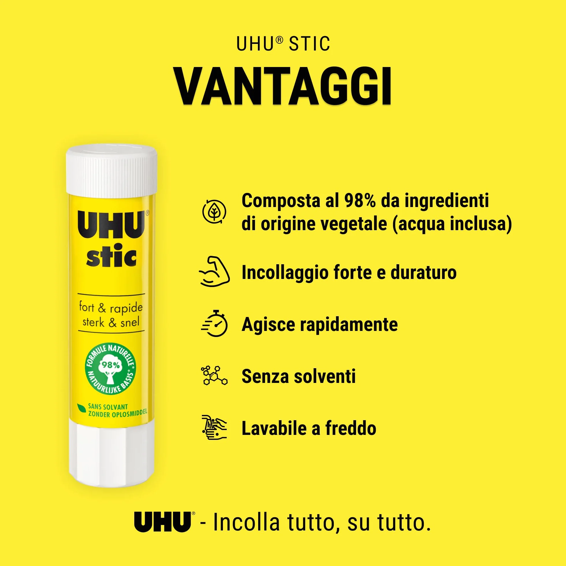 UHU colla stick 8x8,2g colla per bambini scuola ufficio