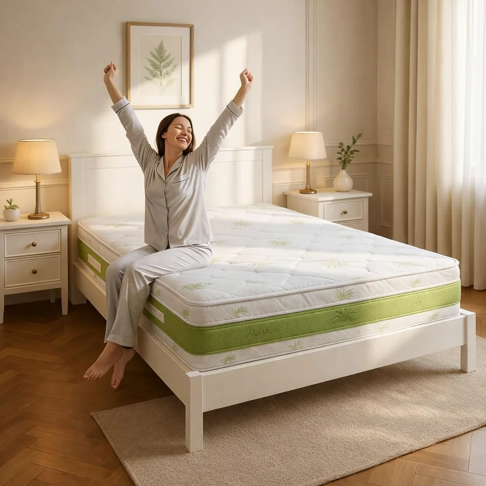 Ginflex Materasso Una Piazza e Mezza Waterfoam 120x190 H25 Tessuto Aloe Vera | Antiacaro - Anallergico - Antibatterico | 100% Made in Italy (Altezza: 25cm, 120x190)