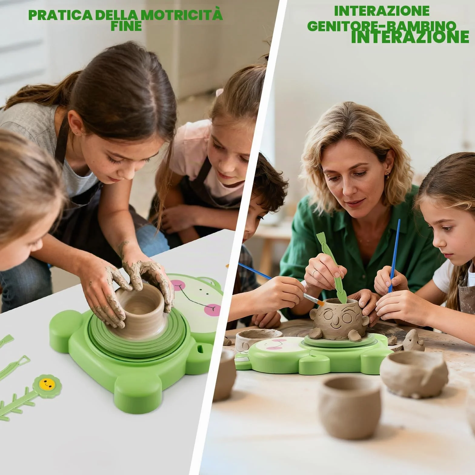 MYDOVA Kit completo di pittura in ceramica per bambini da 6 a 12 anni con 3 argille