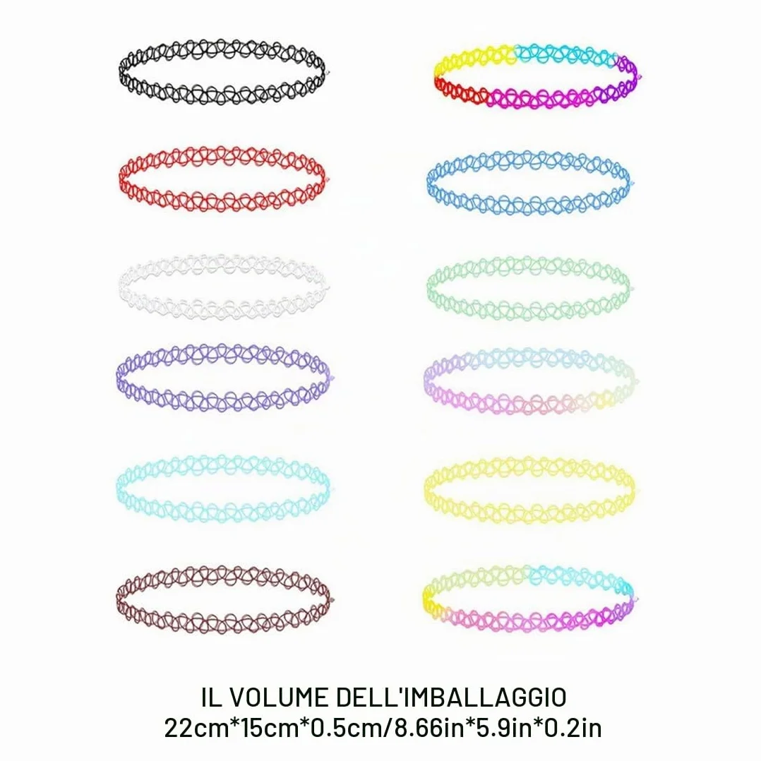 Collana girocollo elastica arcobaleno gioielli moda per bambini donne gomma plastica