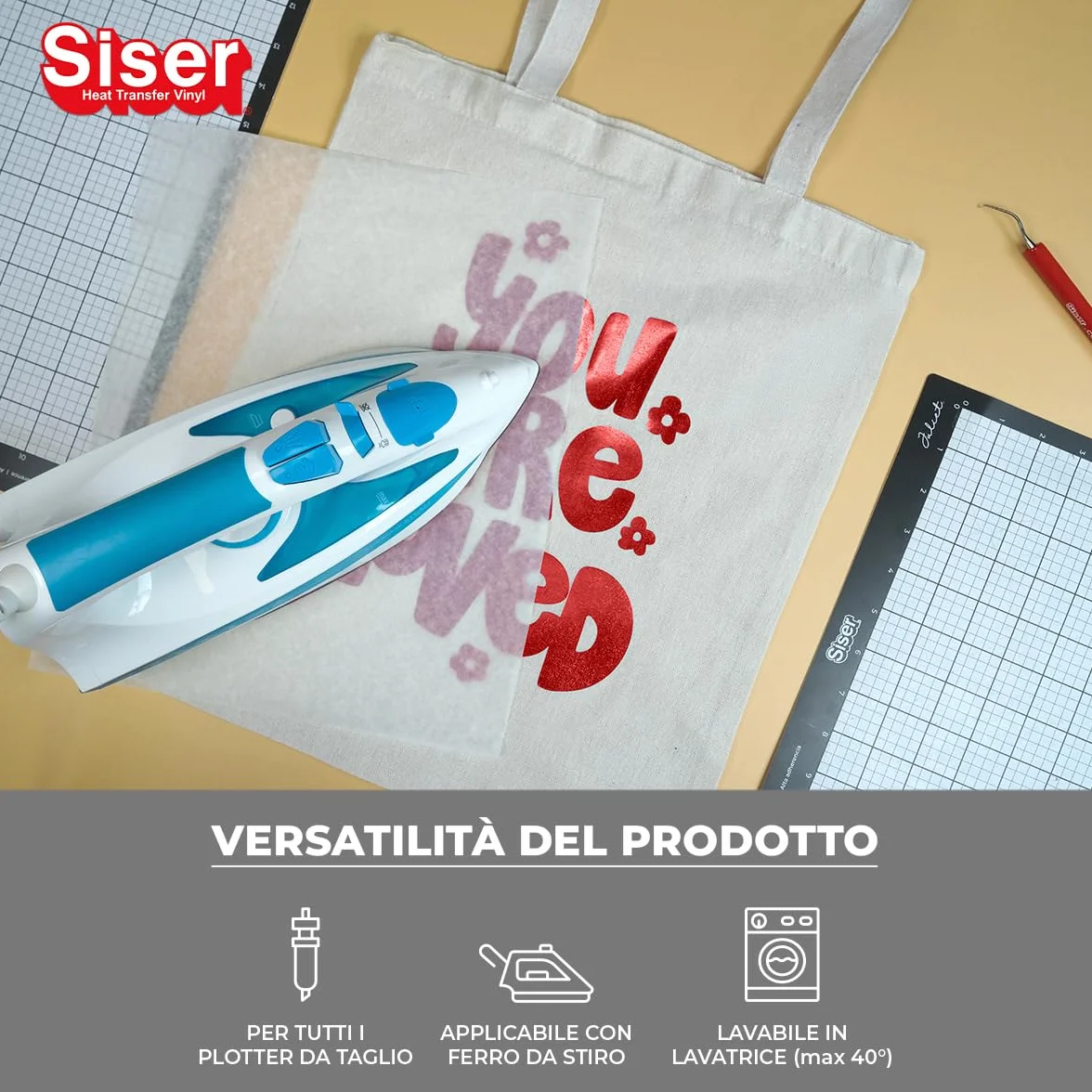Siser Metal Red Rosso Vinile Termotrasferibile Metallizzato 30cm x 0,5mt