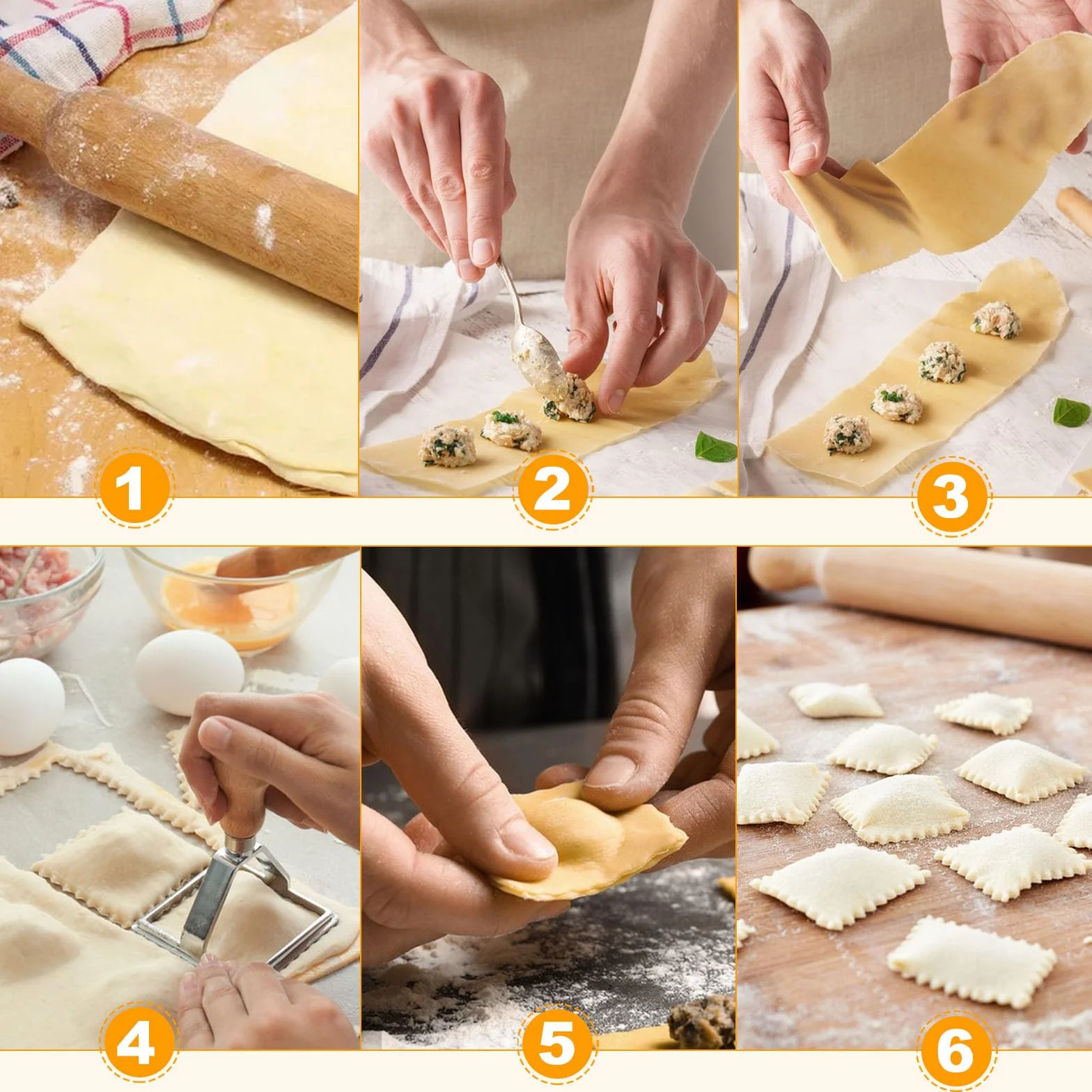 Stampo per Ravioli 5 Pezzi Taglia Ravioli e Taglierina per Pasta Biscotti