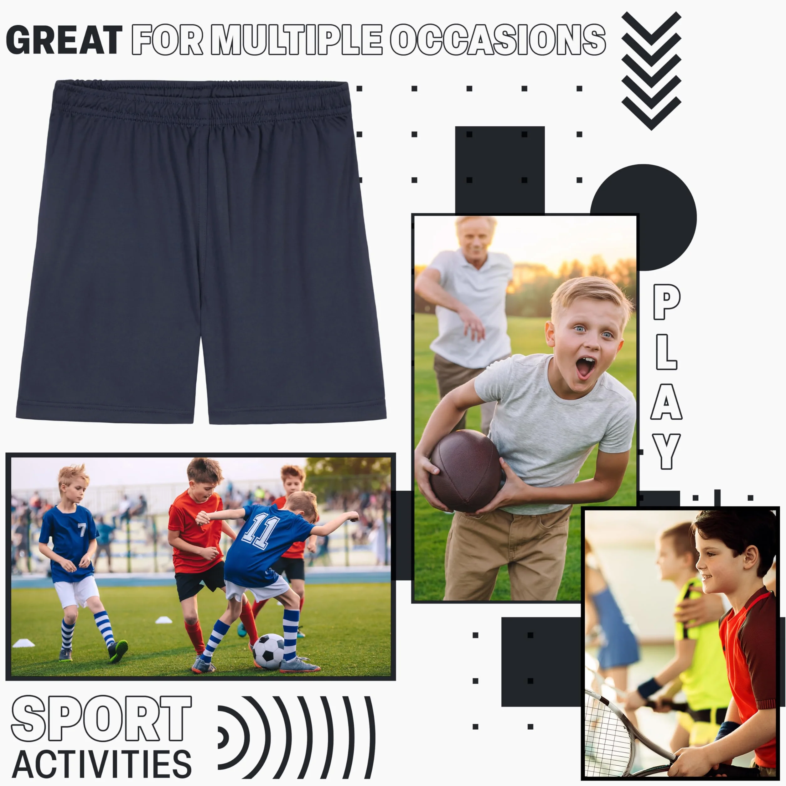 CityComfort Pantaloncini Sportivi Shorts per Bambino Bermuda Ragazzo Pantaloni Corti Palestra Pantaloncini Calcio Basket Kick Boxing Tennis Pallavolo da 4 a 14 Anni