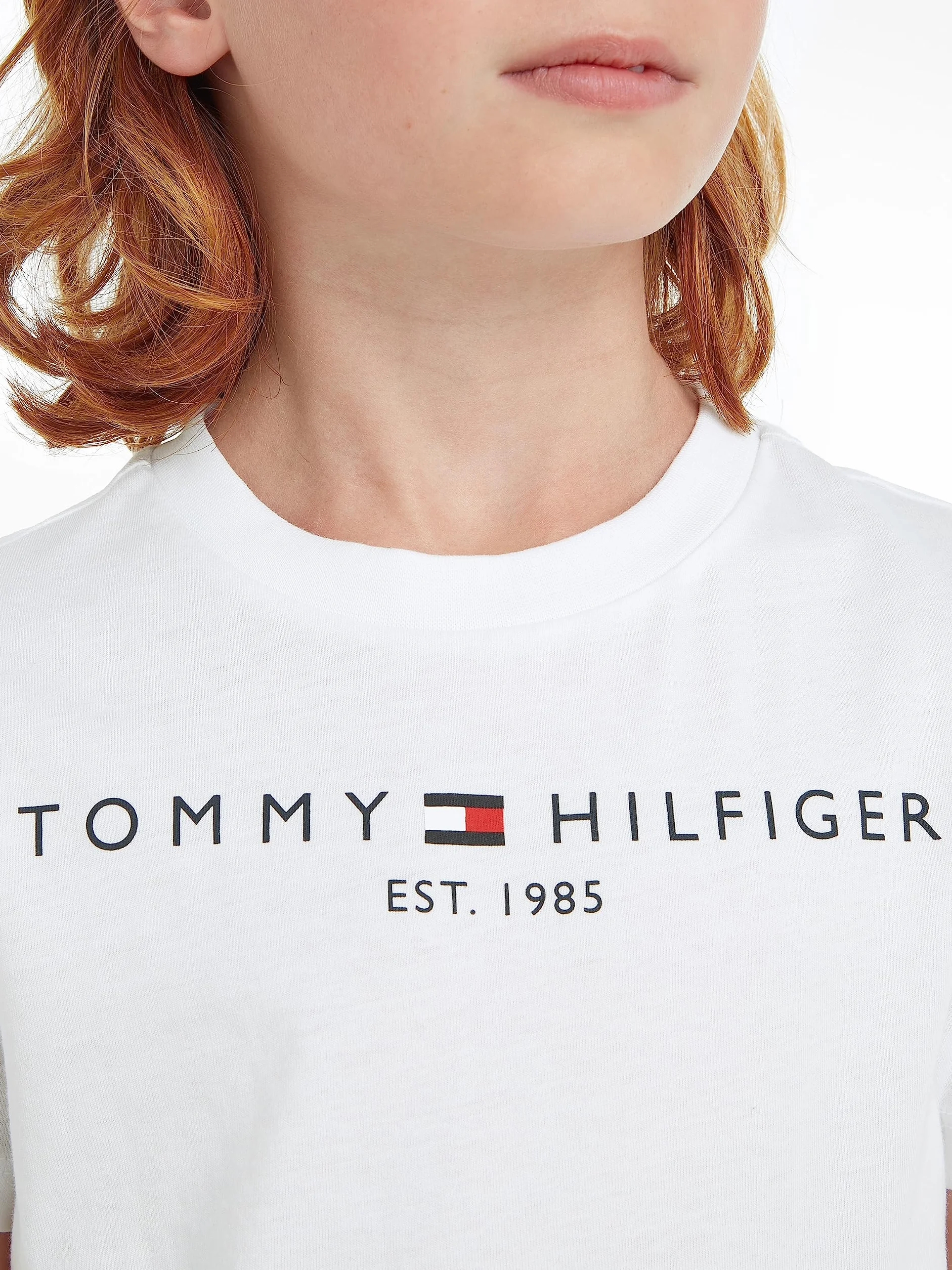 Tommy Hilfiger T-Shirt Maniche Corte Essential Tee Scollo Rotondo Unisex Bambini