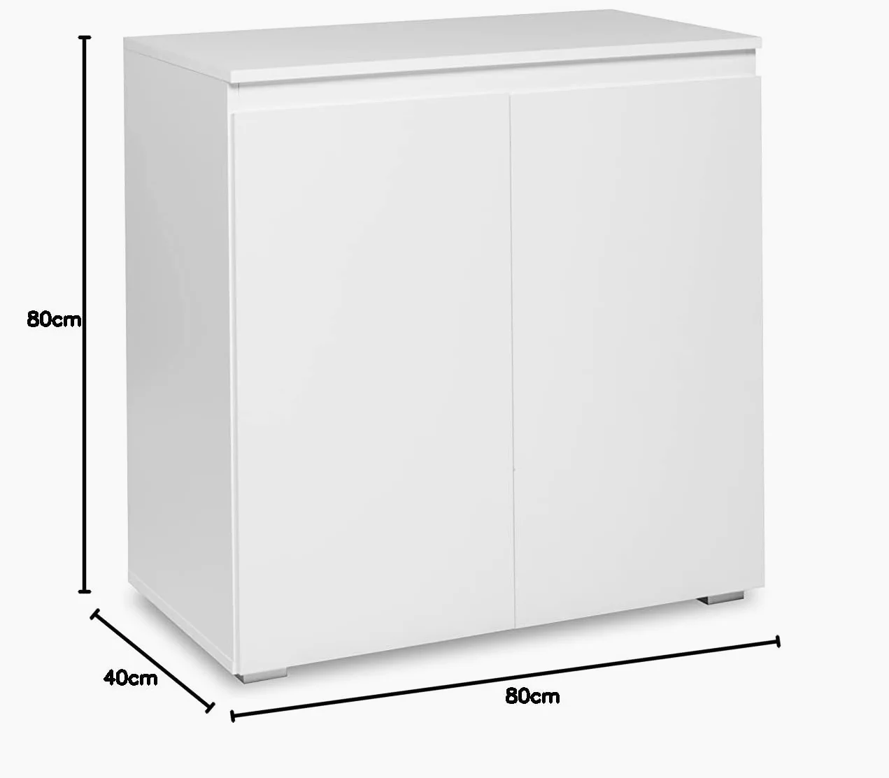 AVANTI TRENDSTORE Femie - Comó/cassettiera in legno laminato con 2 ante a battente nel colore bianco opaco, fa parte della serie di mobili Femie. Dimensioni LAP 80x80x40 cm.