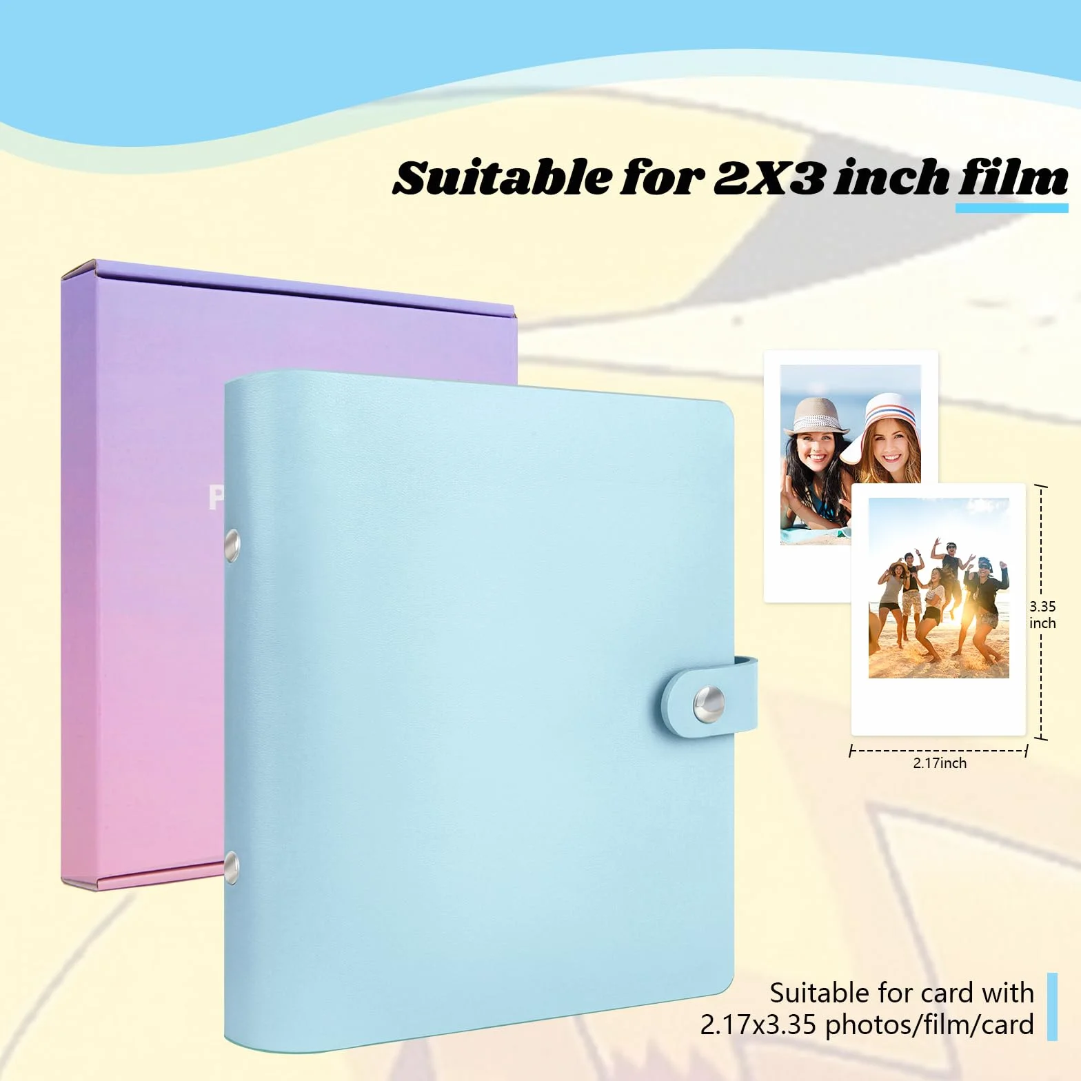 Album fotografico tascabile 360 per la fotocamera istantanea Fujifilm Instax Mini 12 11 9 8+ 8 99 40 EVO, per le stampanti istantanee Polaroid Snap/PIC-300/Z2300/ SocialMatic e Zip (Blu)