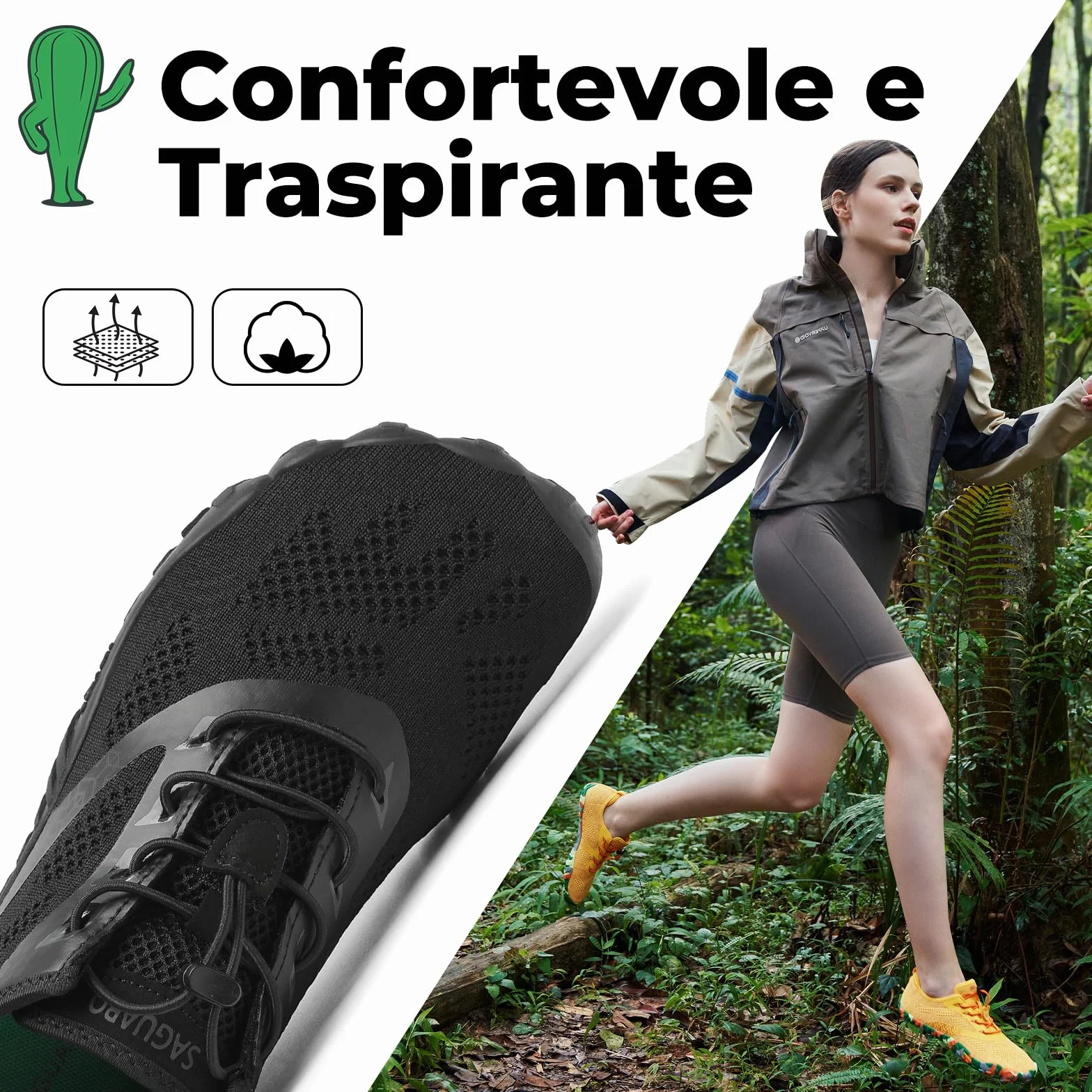 SAGUARO Scarpe Barefoot Shoes Minimaliste Scarpe da Trail Running Uomo Donna Gr.36-48