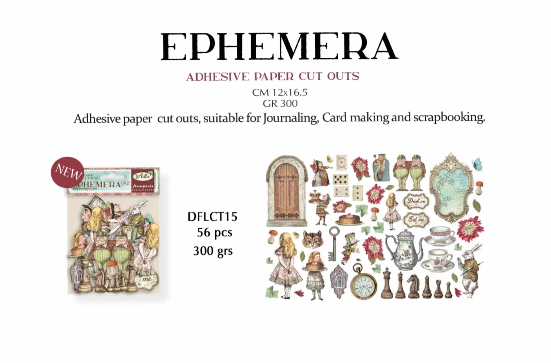 Stamperia Die-Cuts Ephemera Alice Forever