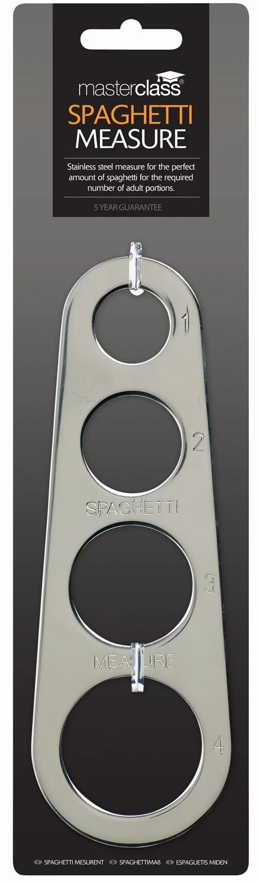 MasterClass Misuratore di spaghetti in acciaio inox, 16 cm