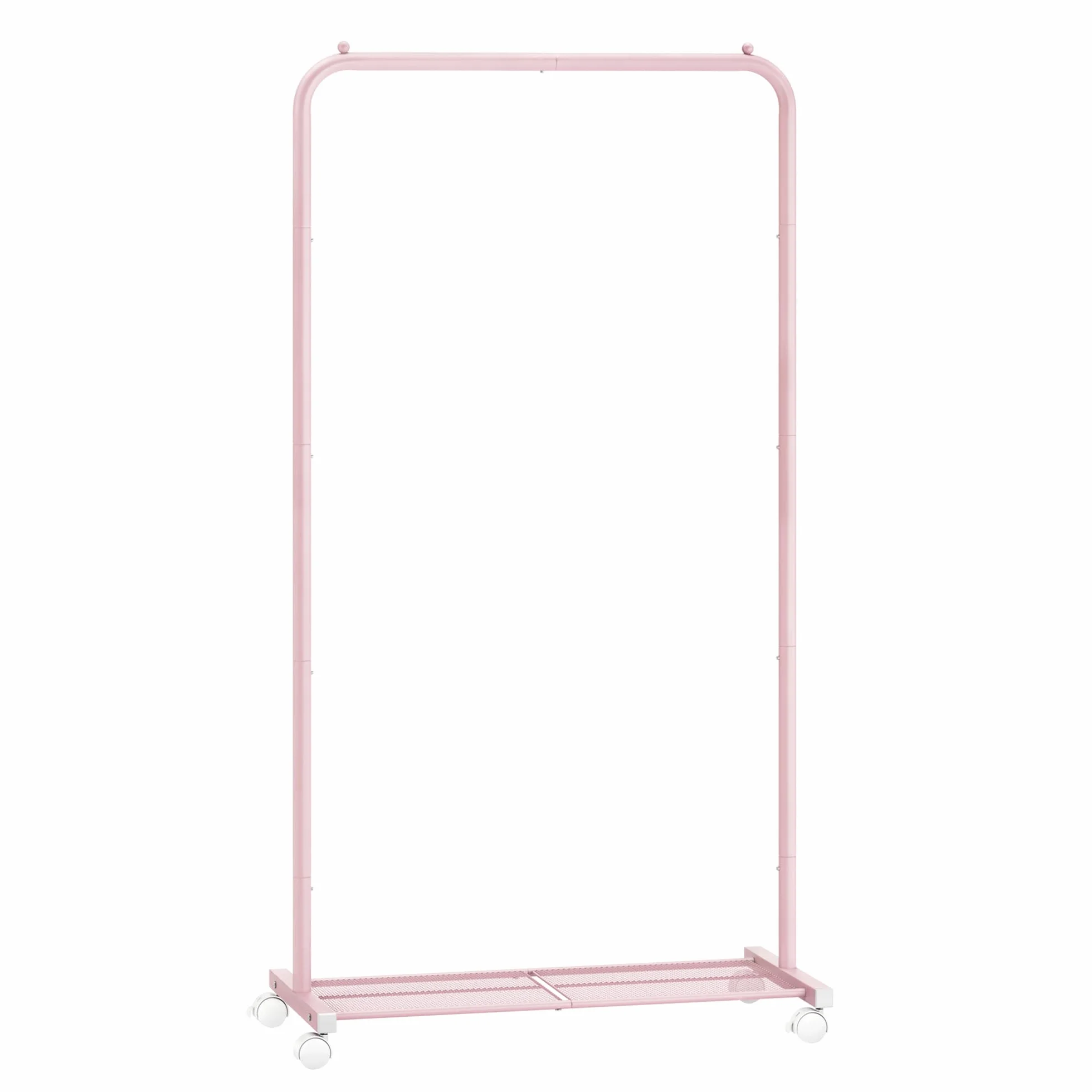SONGMICS Appendiabiti con Ruote 74 cm 35 kg Metallo Rosa Pastello HSR130R01