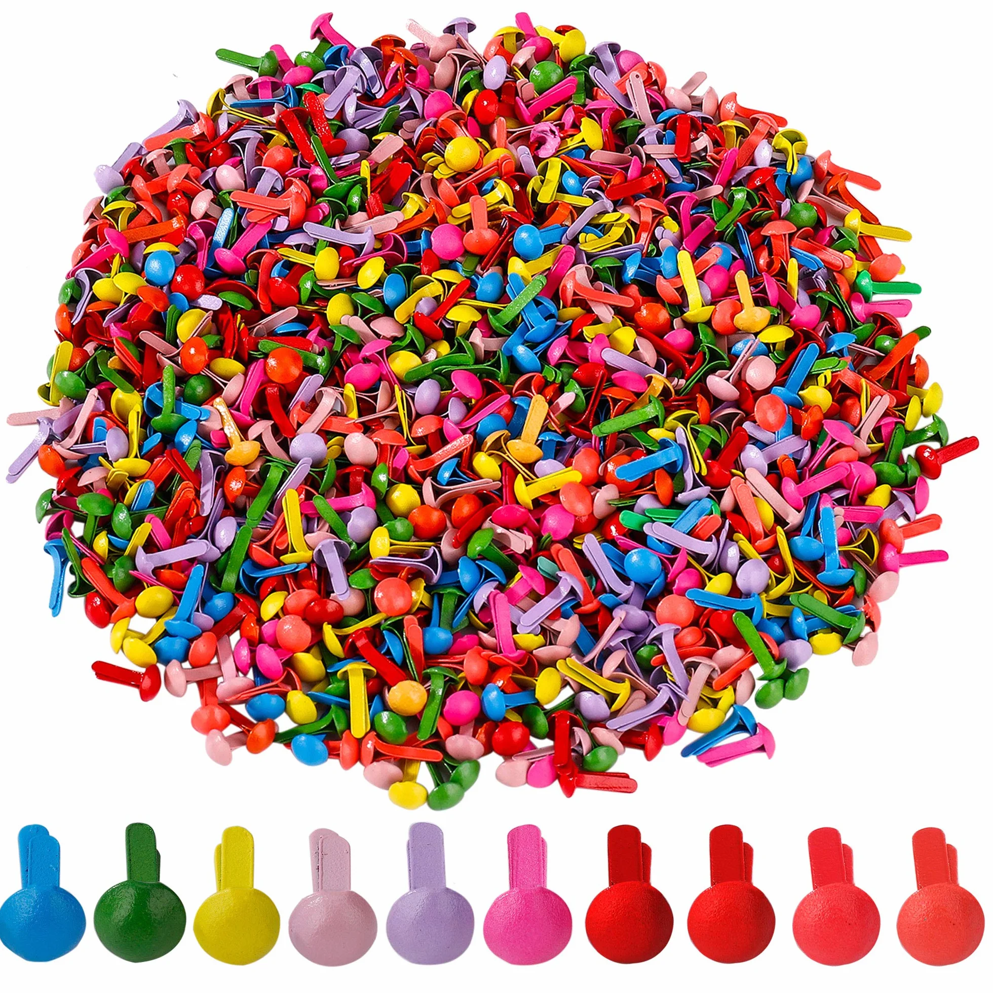 Fermacampioni Piccoli Mini Brads Metallo 1000 Pezzi per Scrapbooking DIY Carta Artigianato