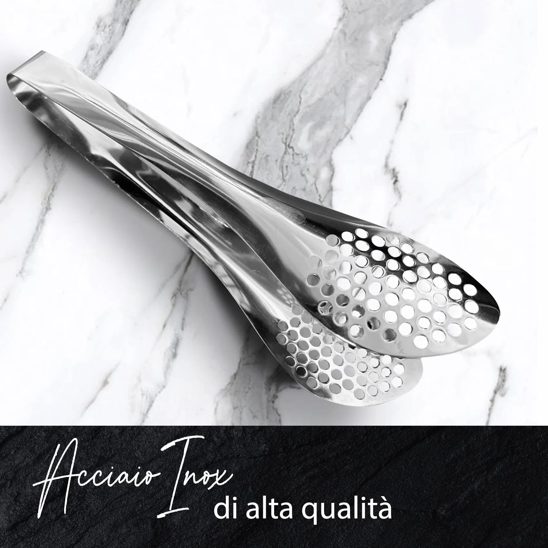 Fackelmann Pinza da Cucina in Acciaio Inox 22,5 cm per Insalata e Fritti