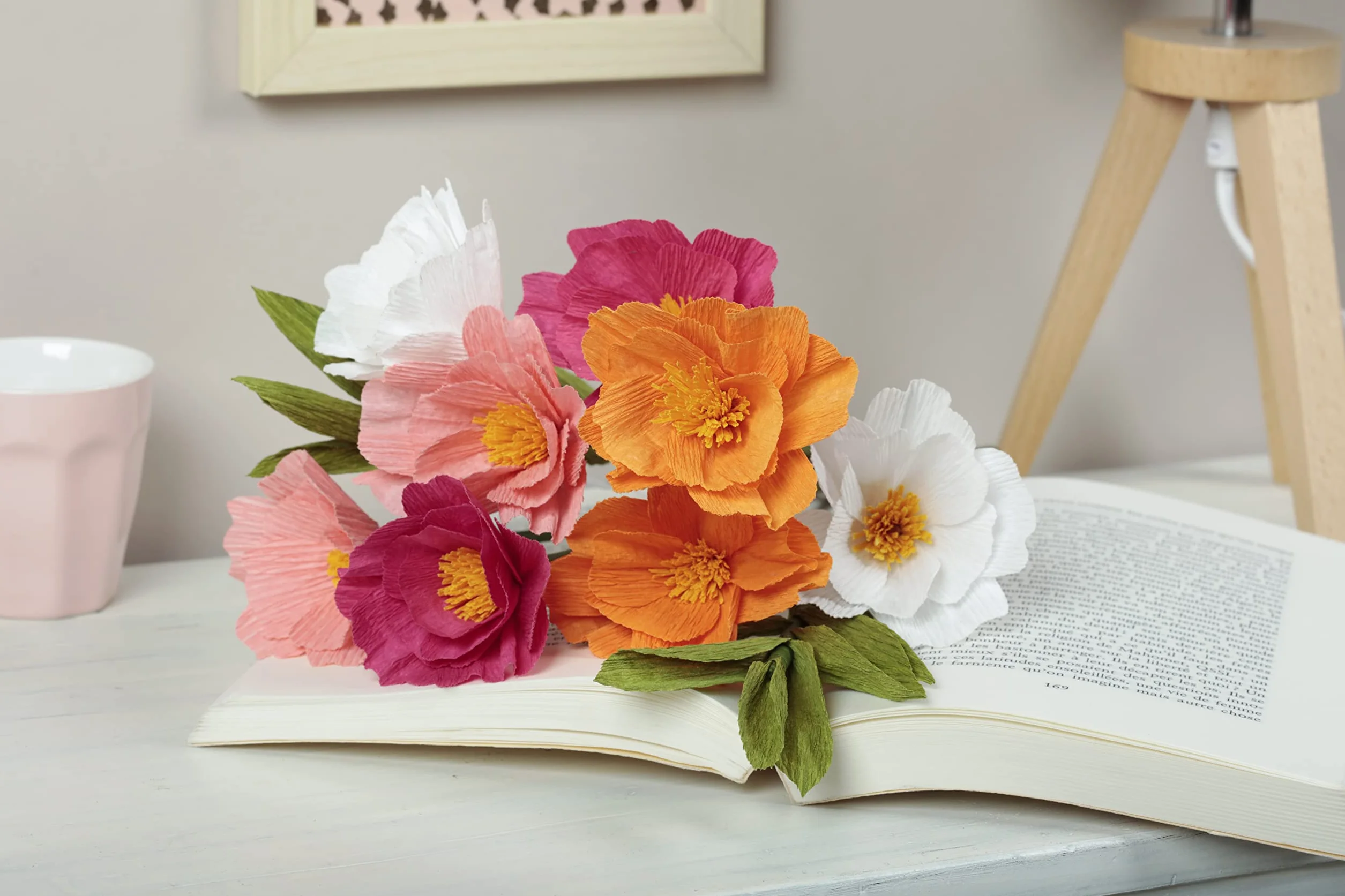 Clairefontaine 97705C Kit Carta Crespa Bouquet de Fiori Fiori Carta Velina Nastro Adesivo Floreale