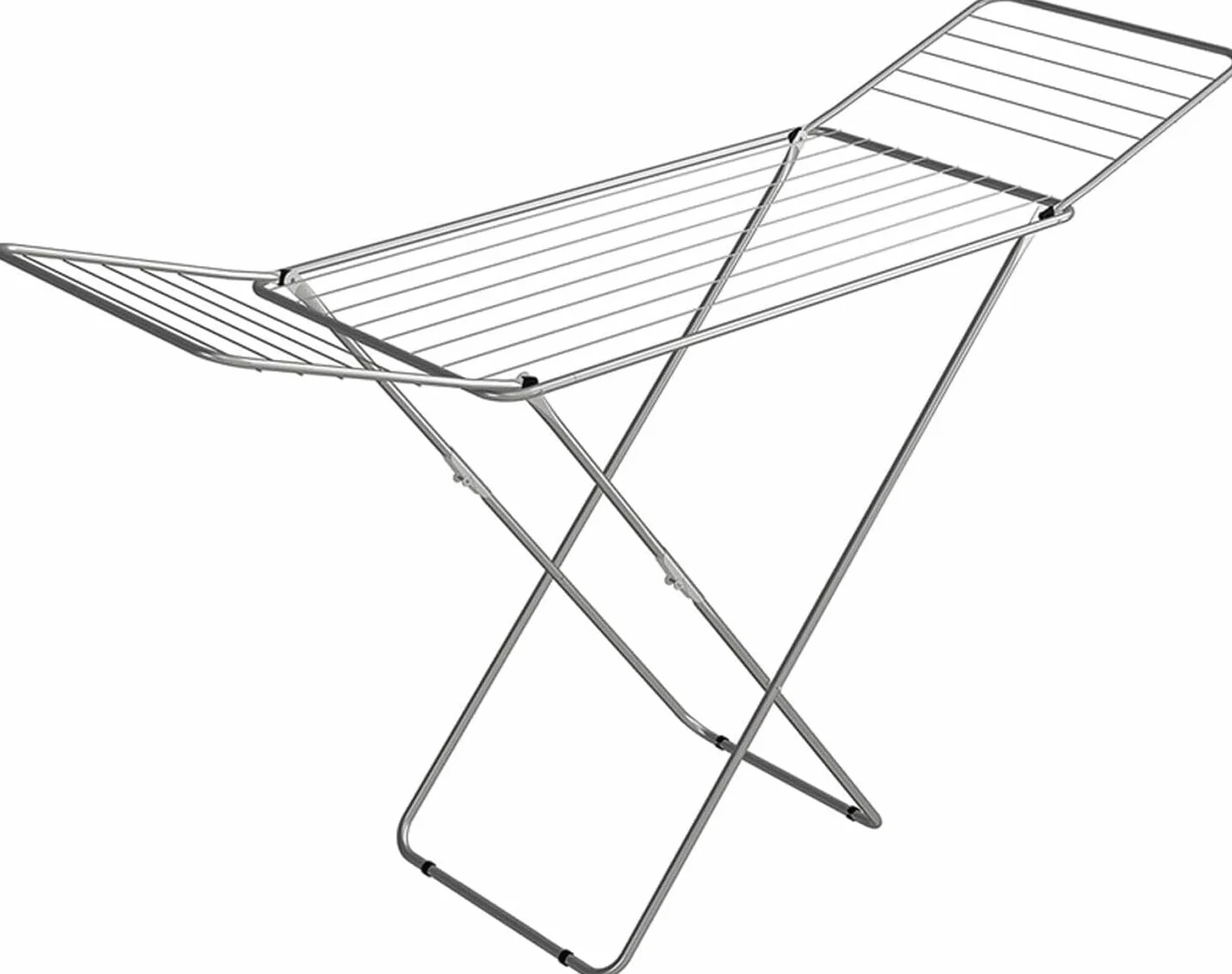 Stendibiancheria da Terra Richiudibile 18 Metri 180x55x105 cm Acciaio Piedi Antiscivolo Allungabile