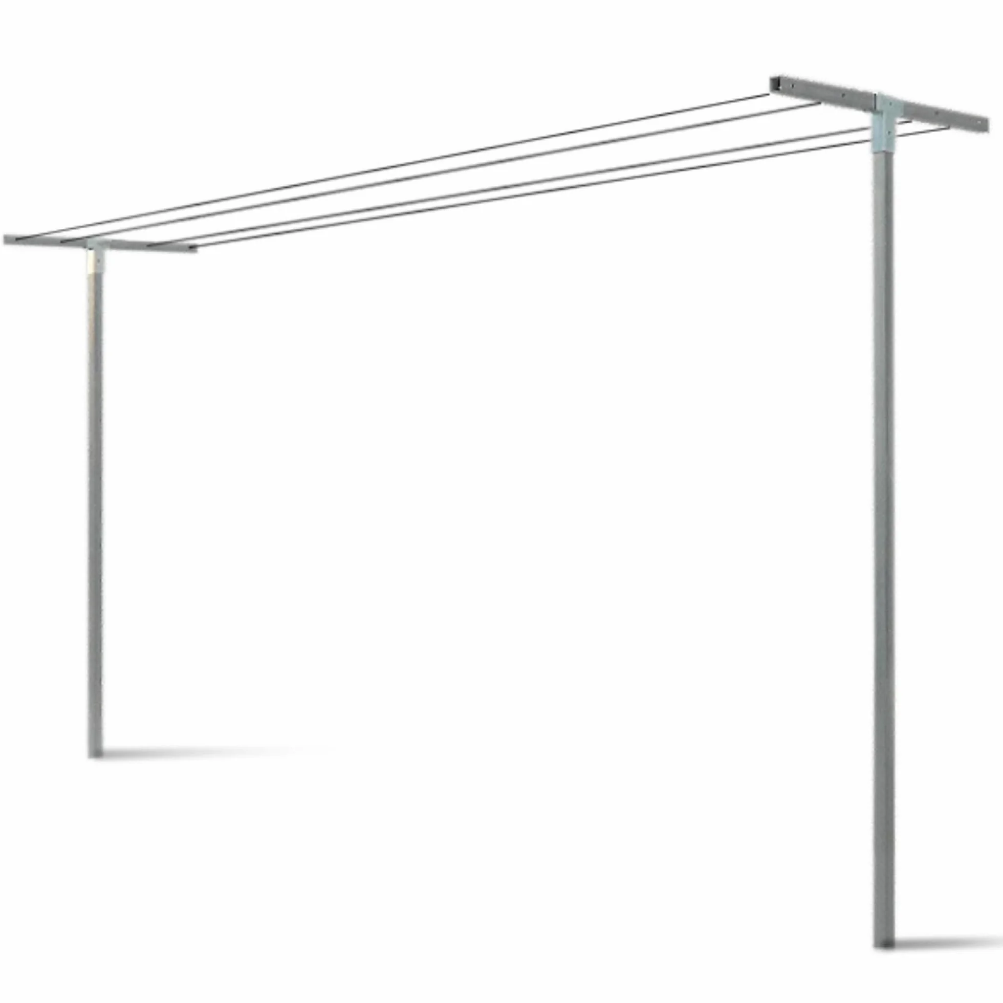 Andrys Stendi Biancheria Esterno Smontabile - Staffe per Stendere i Panni Esterno con Pali Quadri da Cementare - Acciaio Zincato a Freddo - Altezza 220cm - Fili NON Inclusi