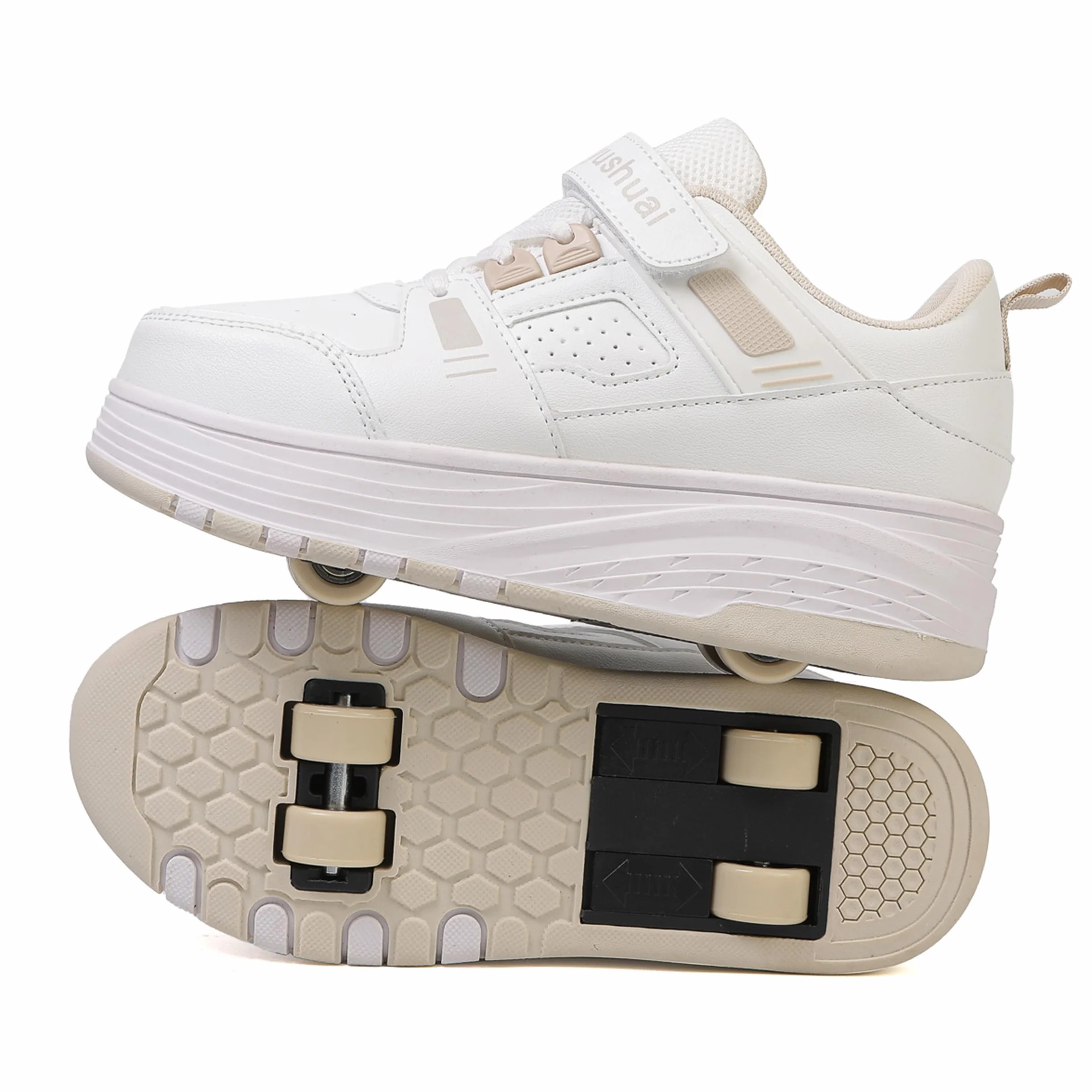 Scarpe da Skateboard a Due Ruote con Ruote Retrattili per Bambini