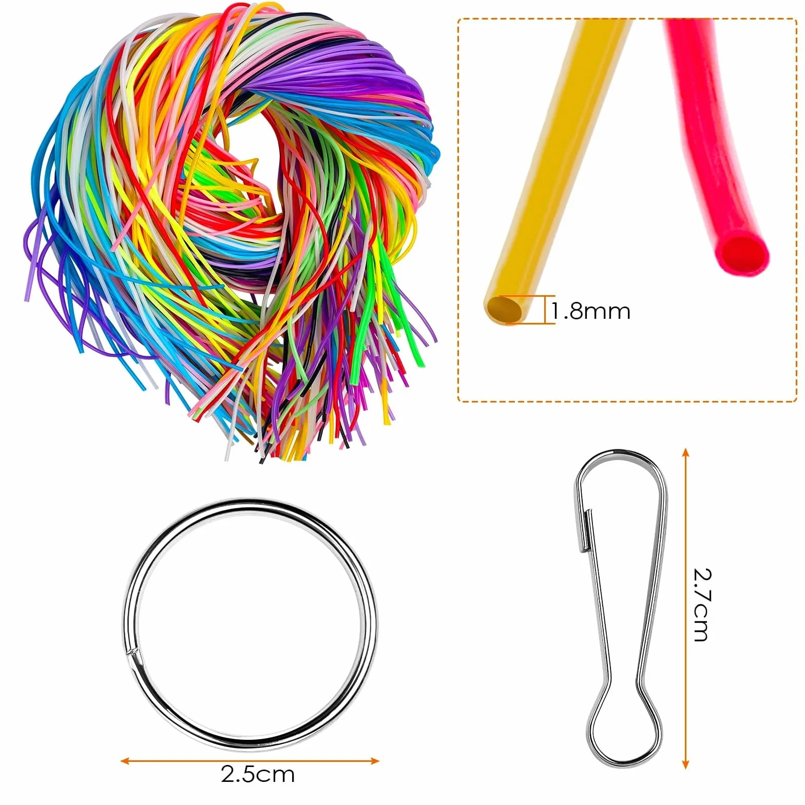 Scooby Doo Fili 1.8mm 20 Colori Nastri Corde Plastica per DIY 1m con Gancio e Anello