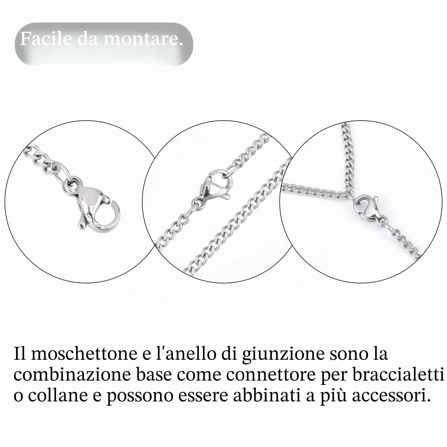 PH PandaHall 120pz 4mm Anelli di Salto Aperti Acciaio Inox con 60pz Chiusura ad Artiglio di Aragosta, Anelli Aperti per Bigiotteria Gioielli Bracciale Collana Orecchini Artigianali Fai Da Te