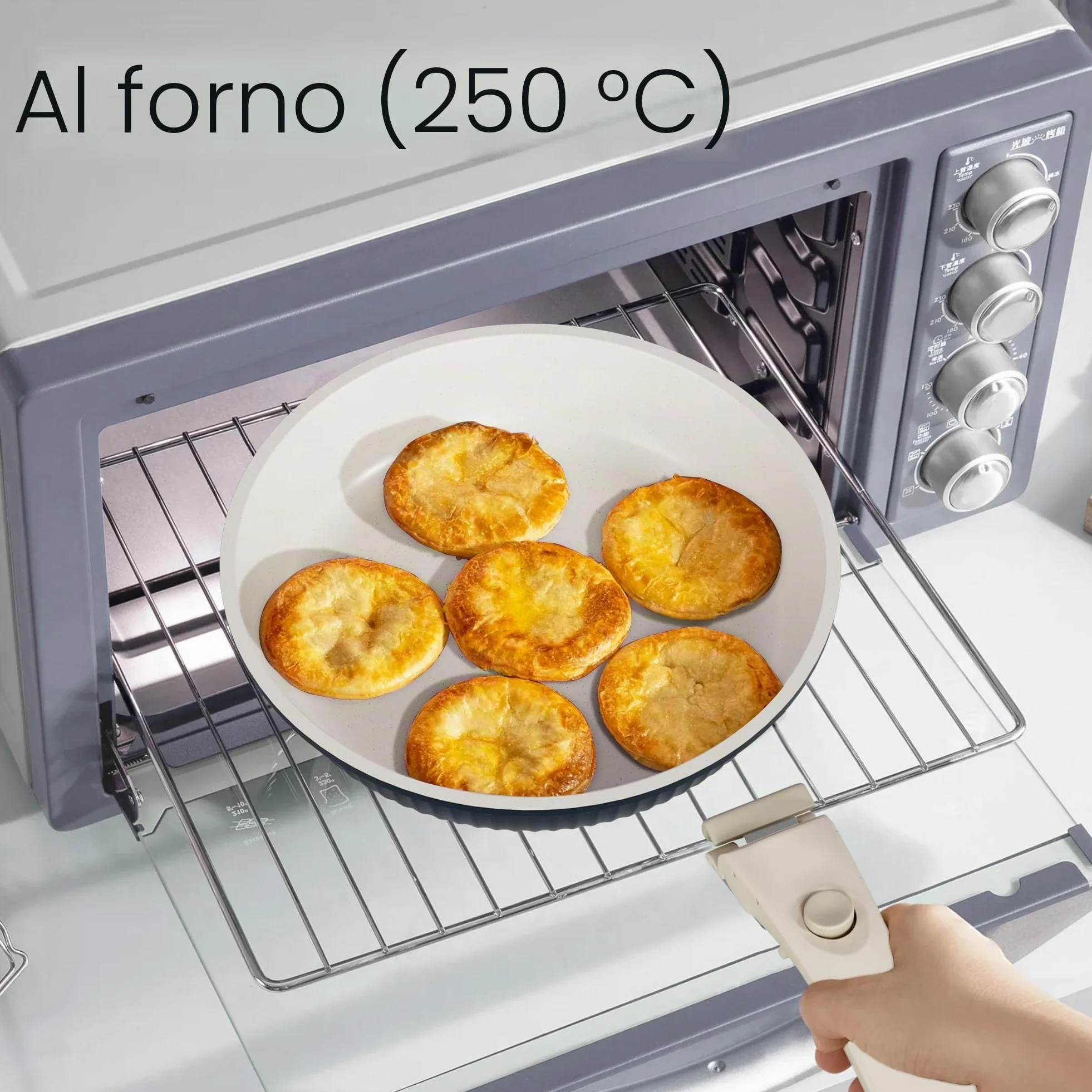 RIOVARM Induzione Set di pentole e padelle con manici staccabili, Impilabile Antiaderente In granito Set di pentole con coperchi, Salvaspazio Set di utensili da cucina Senza PFOA, Padella, Casseruole