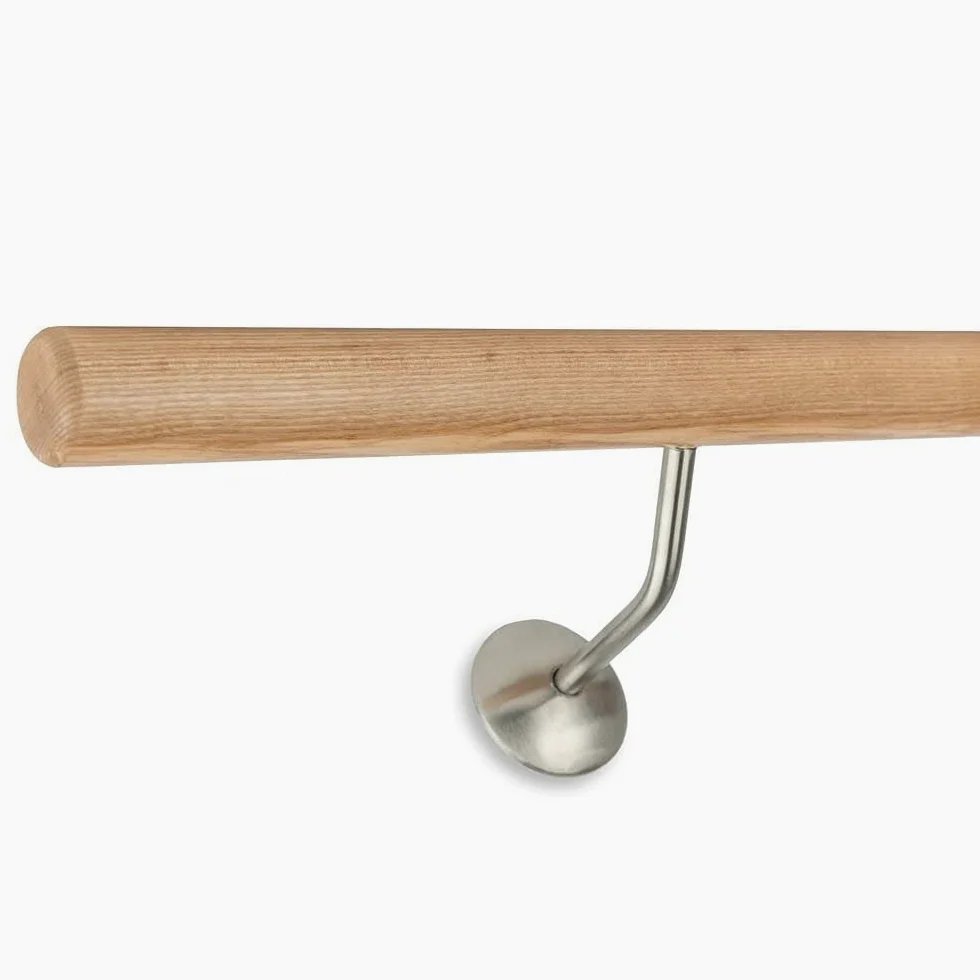 Barra per Balletto in Frassino incl. 2 Supporti in Acciaio Inox con 15 cm di Distanza dalla Parete
