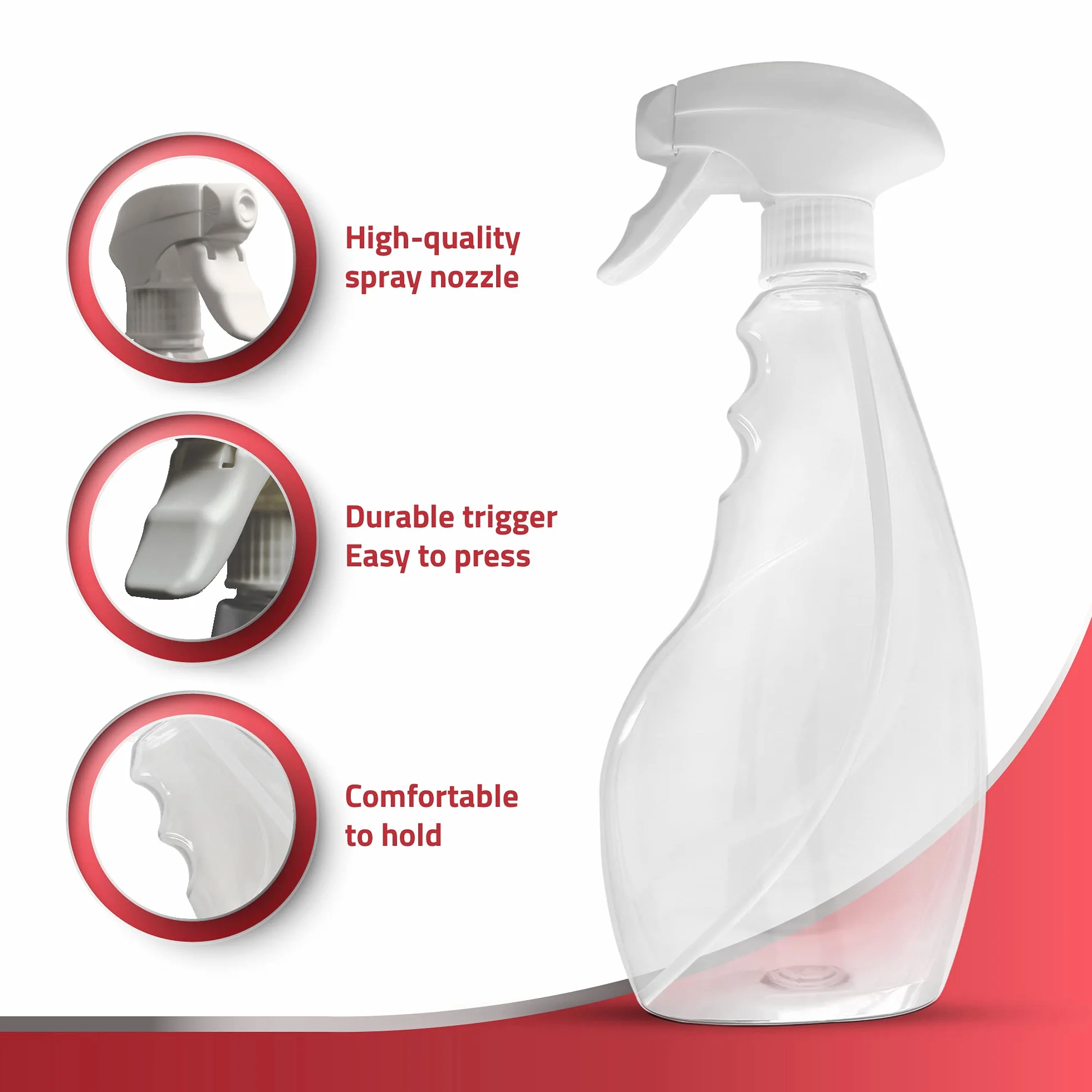 SPRAYZ Spruzzino Nebulizzatore Grande 500ml Grilletto Spruzzatore Riempibile Flacone Spray (2-Pack)