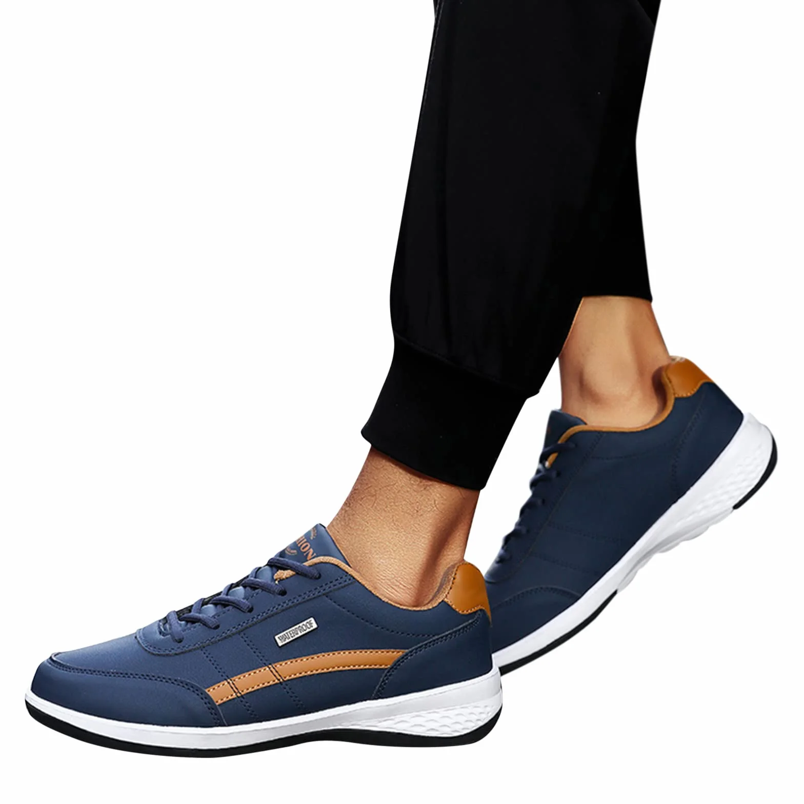 Sneaker ortopediche uomo in pelle antiscivolo leggere basse sportive