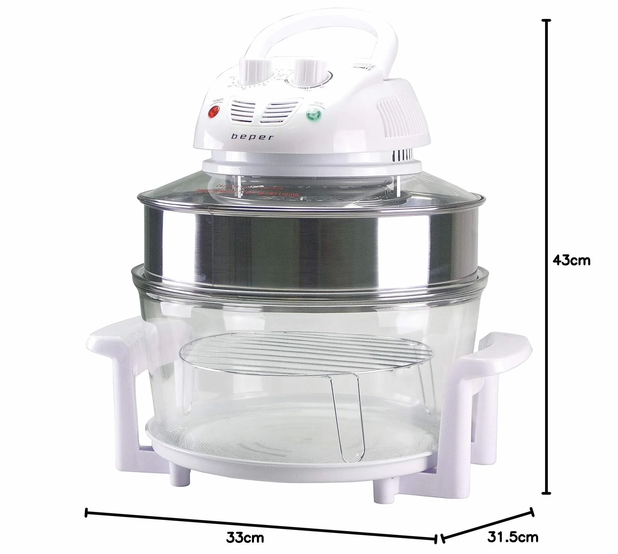 Beper BF.640 Forno Ventilato Multifunzione 12L 18L Timer 60 Minuti Temperatura 250° Accessori