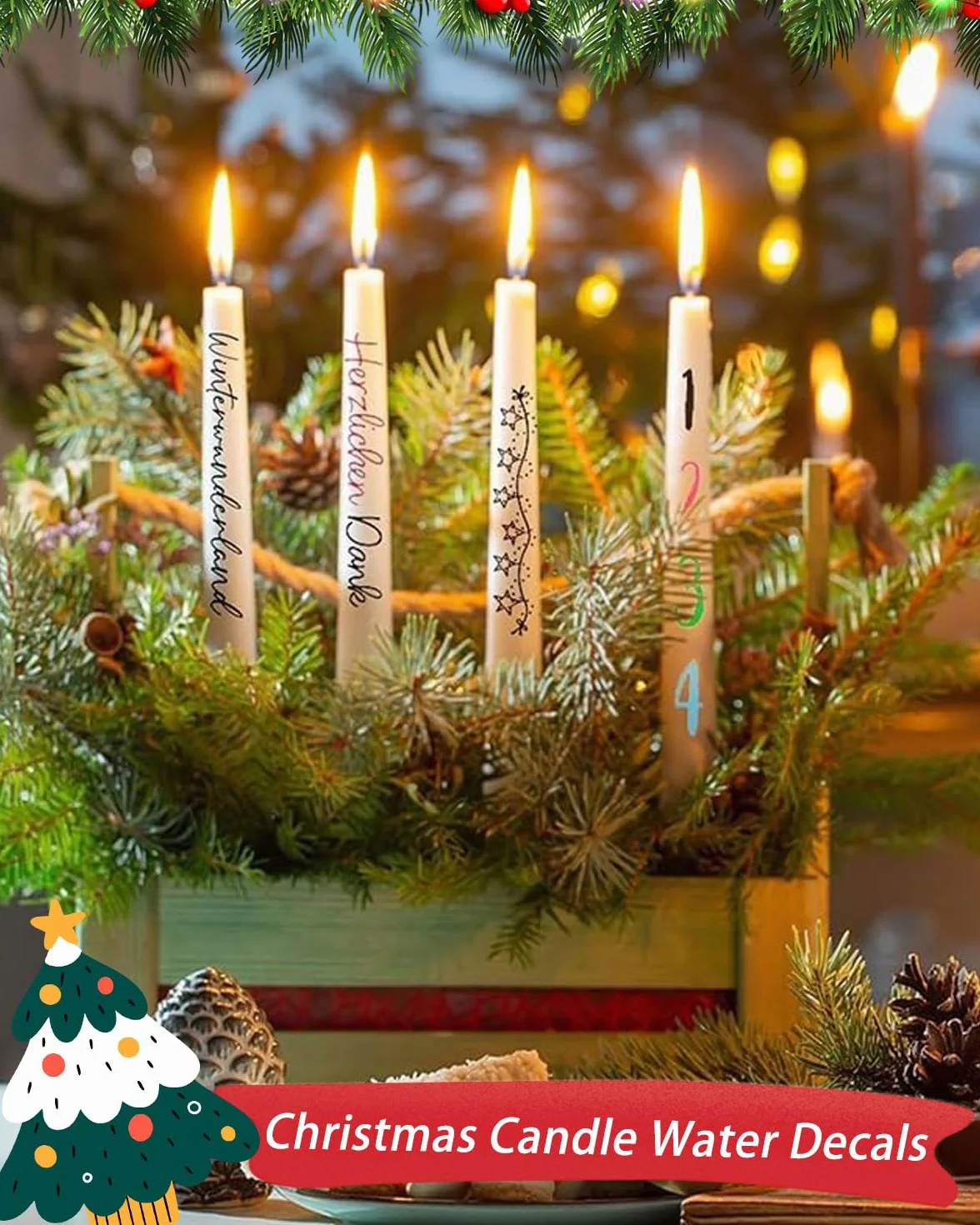 8 fogli francobolli chiari a tema Natale timbri trasparenti in silicone di stile diverso con motivo fiocco di neve albero di Babbo Natale per la fabbricazione(Nero)