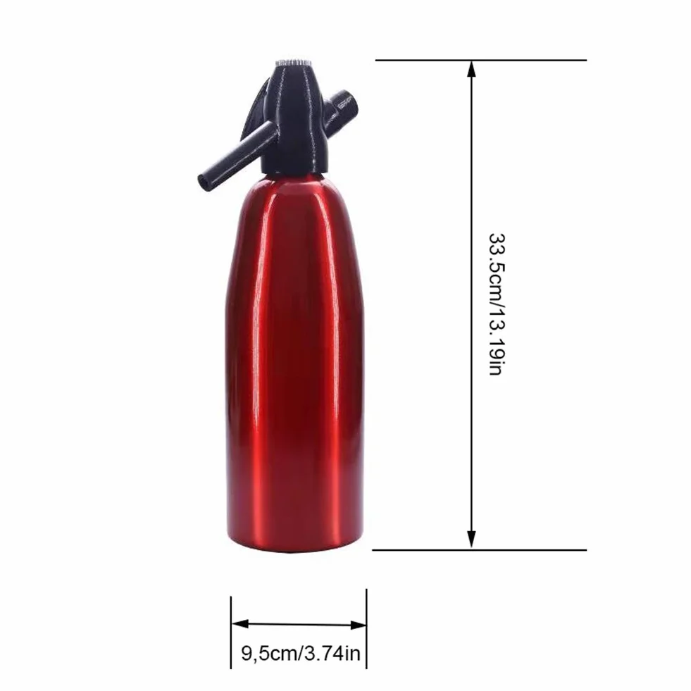 1 Litro Di Soda Sifone Bottiglia, Soda Sifone Seltz Cocktail Barista Acciaio Inossidabile, Produzione Di Soda Gassata Acqua Frizzante Per Succhi Di Bevande Cocktail (red)