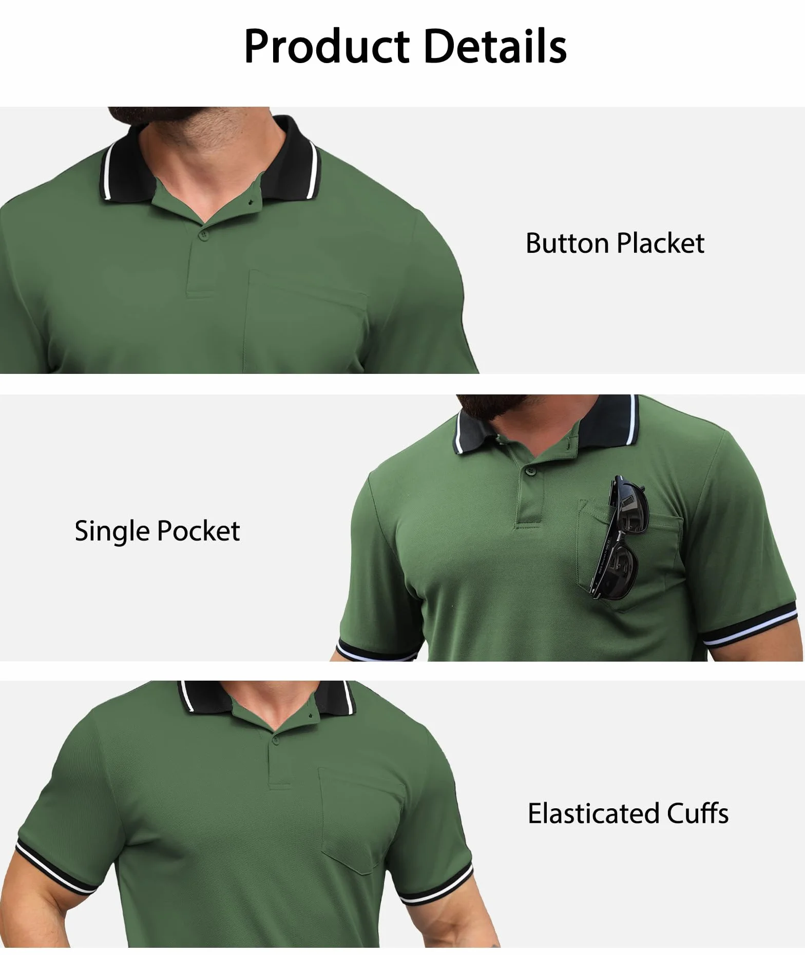 SwissWell 3 Pezzi Polo Uomo Manica Corta Traspirante Estiva