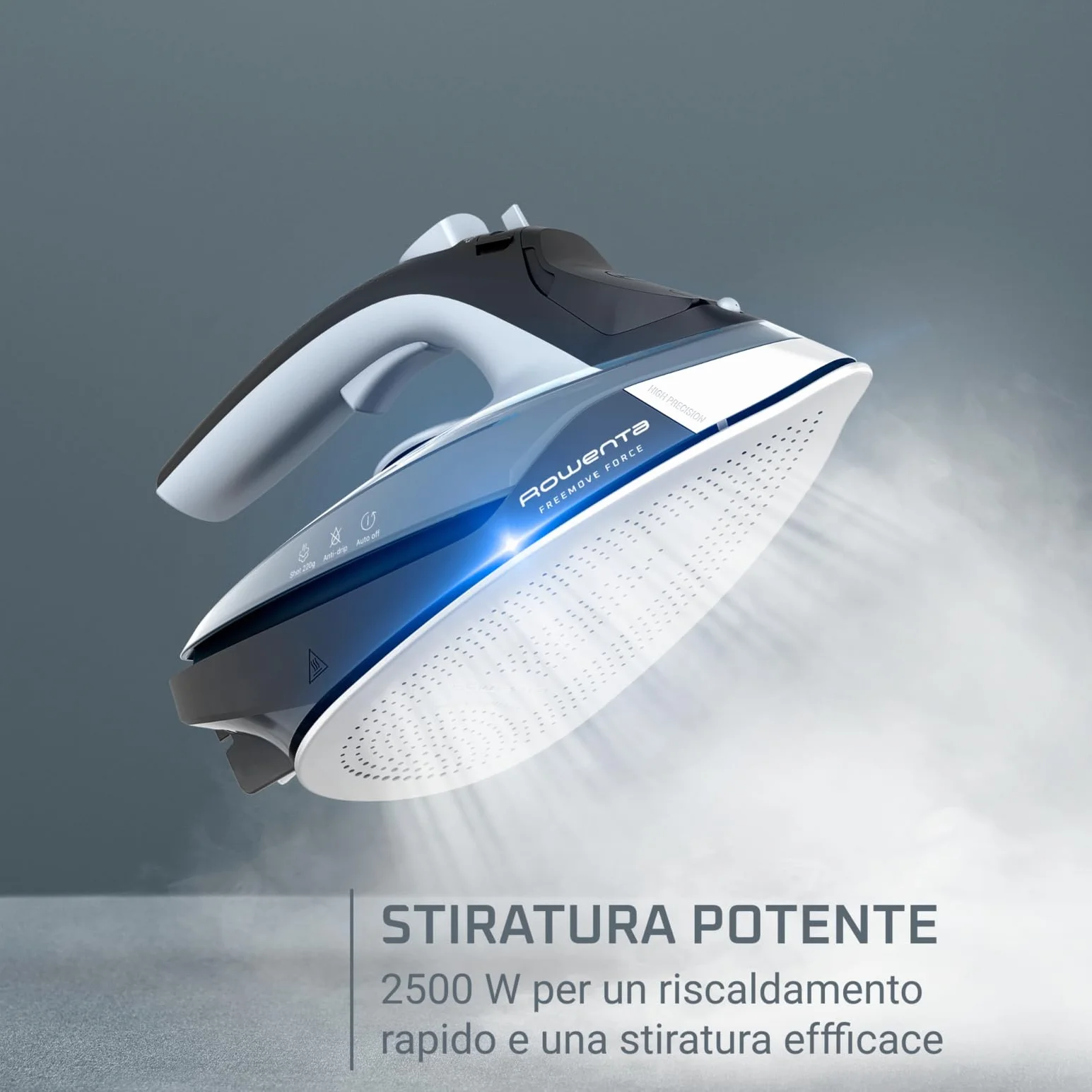 Rowenta Freemove Force, Ferro da Stiro a Vapore Senza Filo, Efficiente, Riscaldamento Rapido, Leggero, Ricarica Rapida, Erogazione del Vapore di 35 g/min, Spegnimento Automatico, DE6720D1
