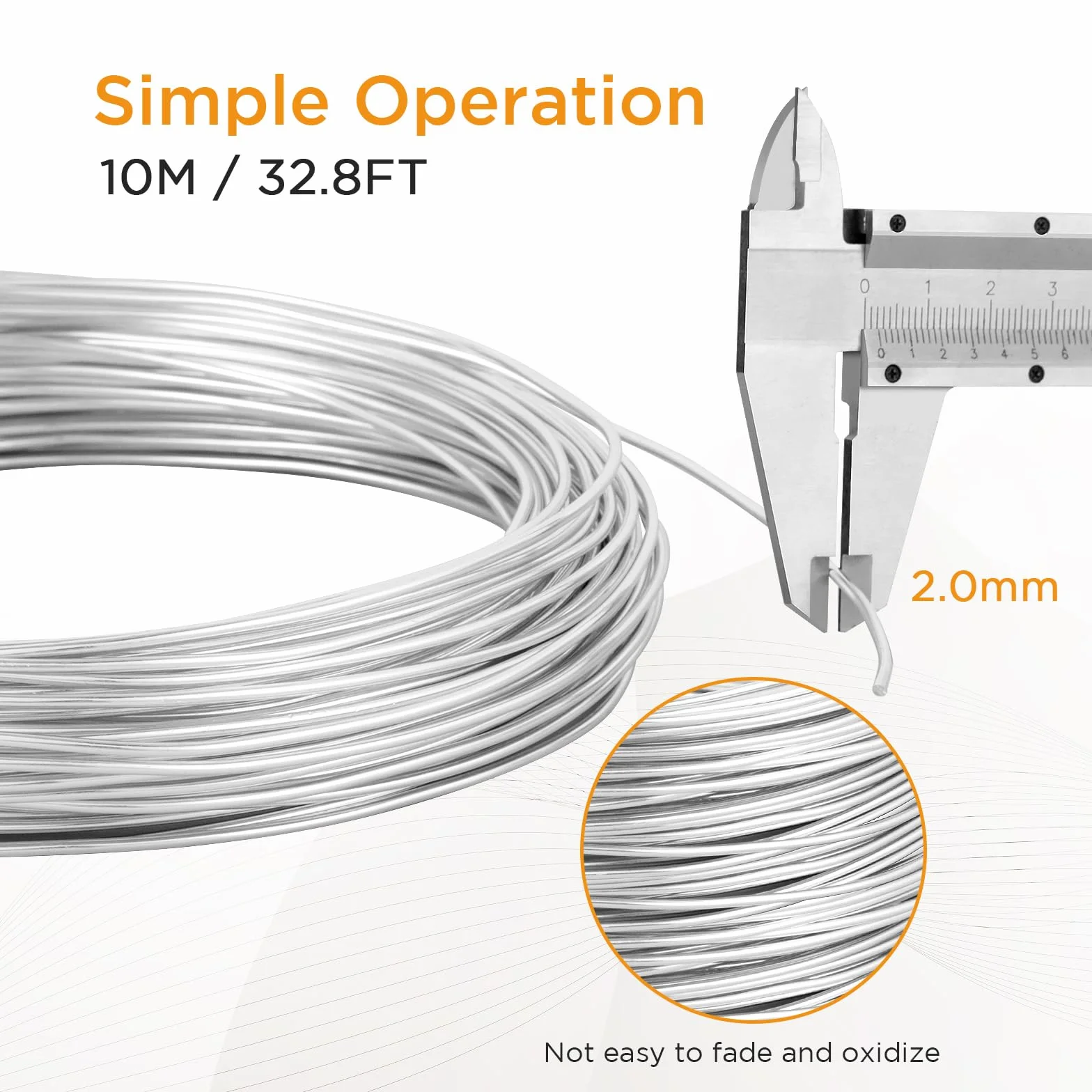 Romon Filo Alluminio 2 mm x 10 M, Wire Modellabile per Gioielli e DIY