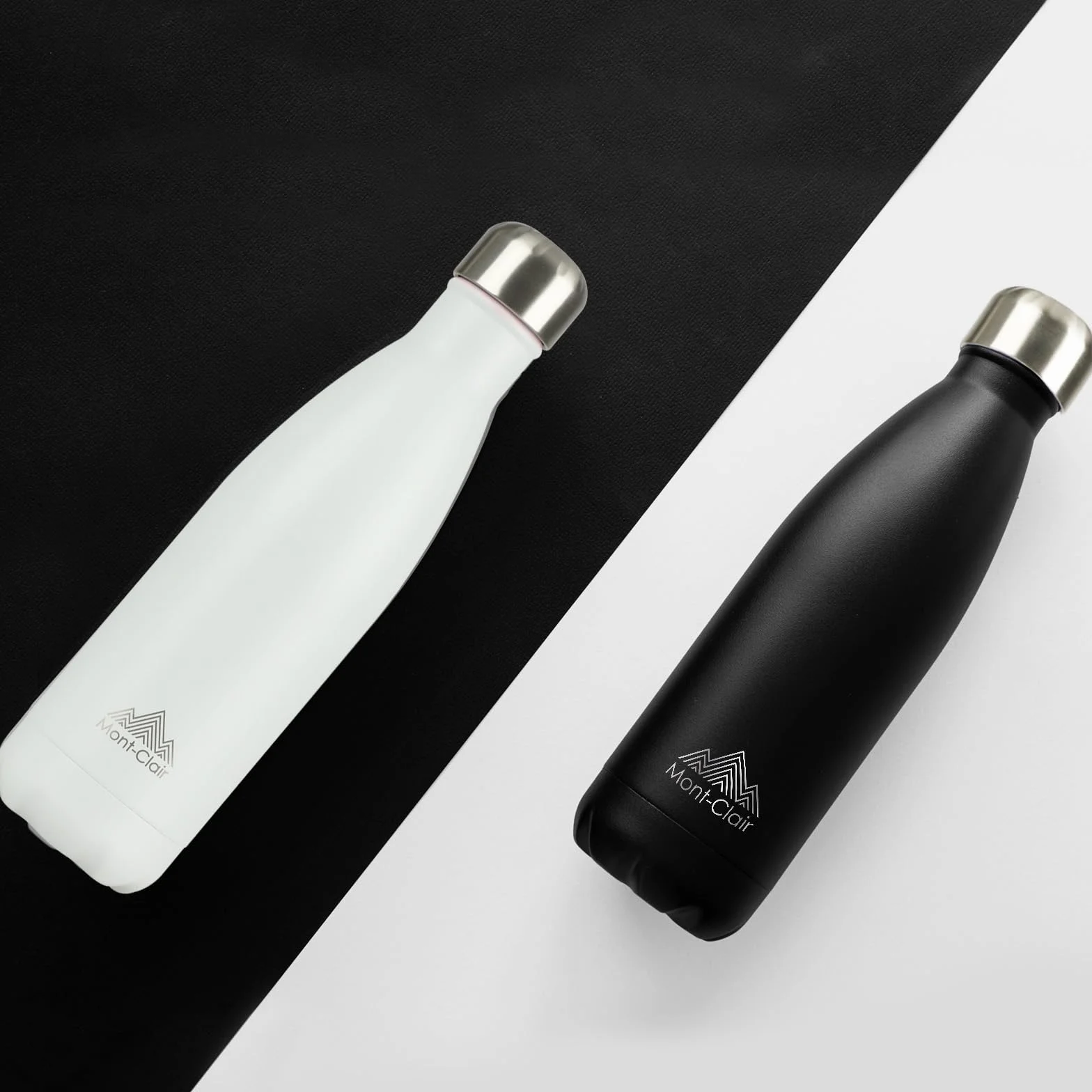 Mont-Clair Borraccia Termica 500ml Acciaio Inox, Borraccia 500ml Nera Senza BPA