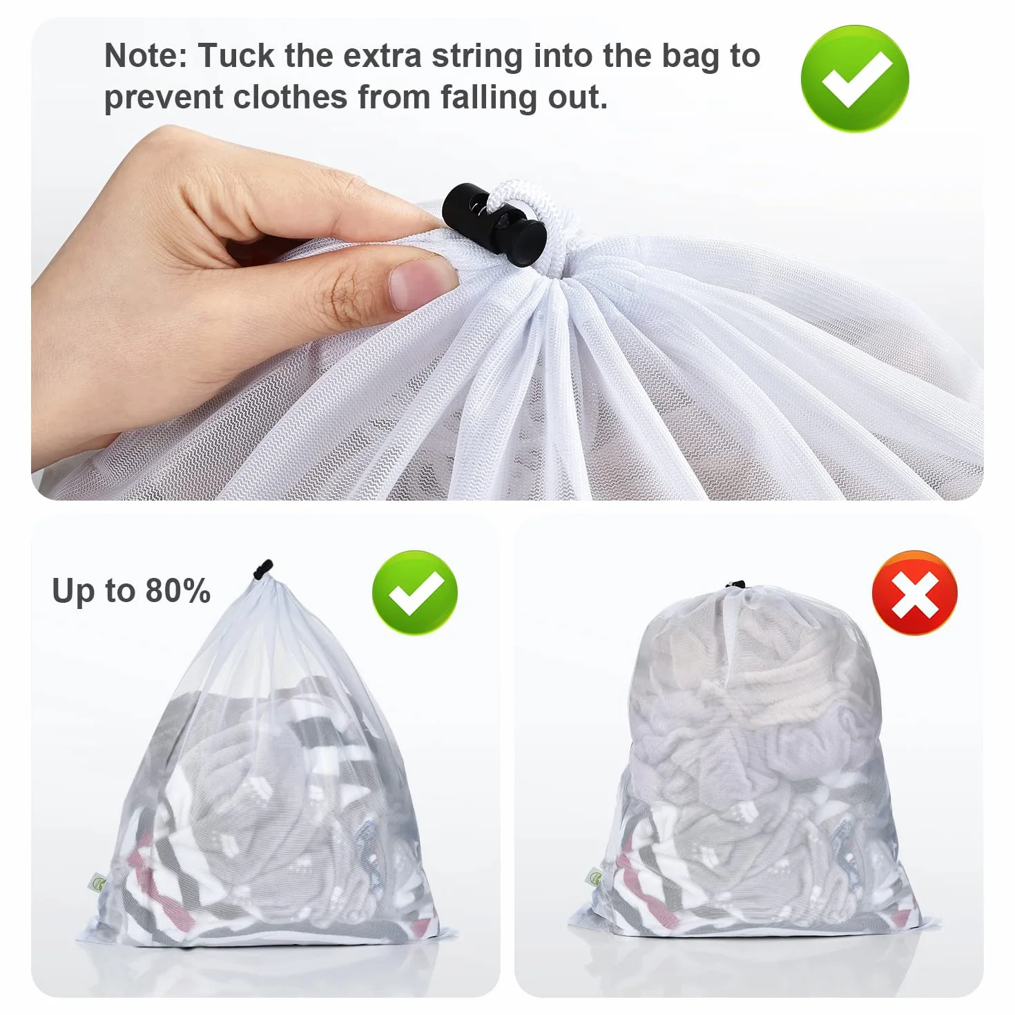 OTraki 2 Pezzi Retina per Lavatrice, 50x60cm Sacchetto Lavatrice Grandi Sacco Biancheria Sporca Con Couliss Laundry Bag Riutilizzabili per Bucato Asciugatrice per Delicati Tende Maglieria
