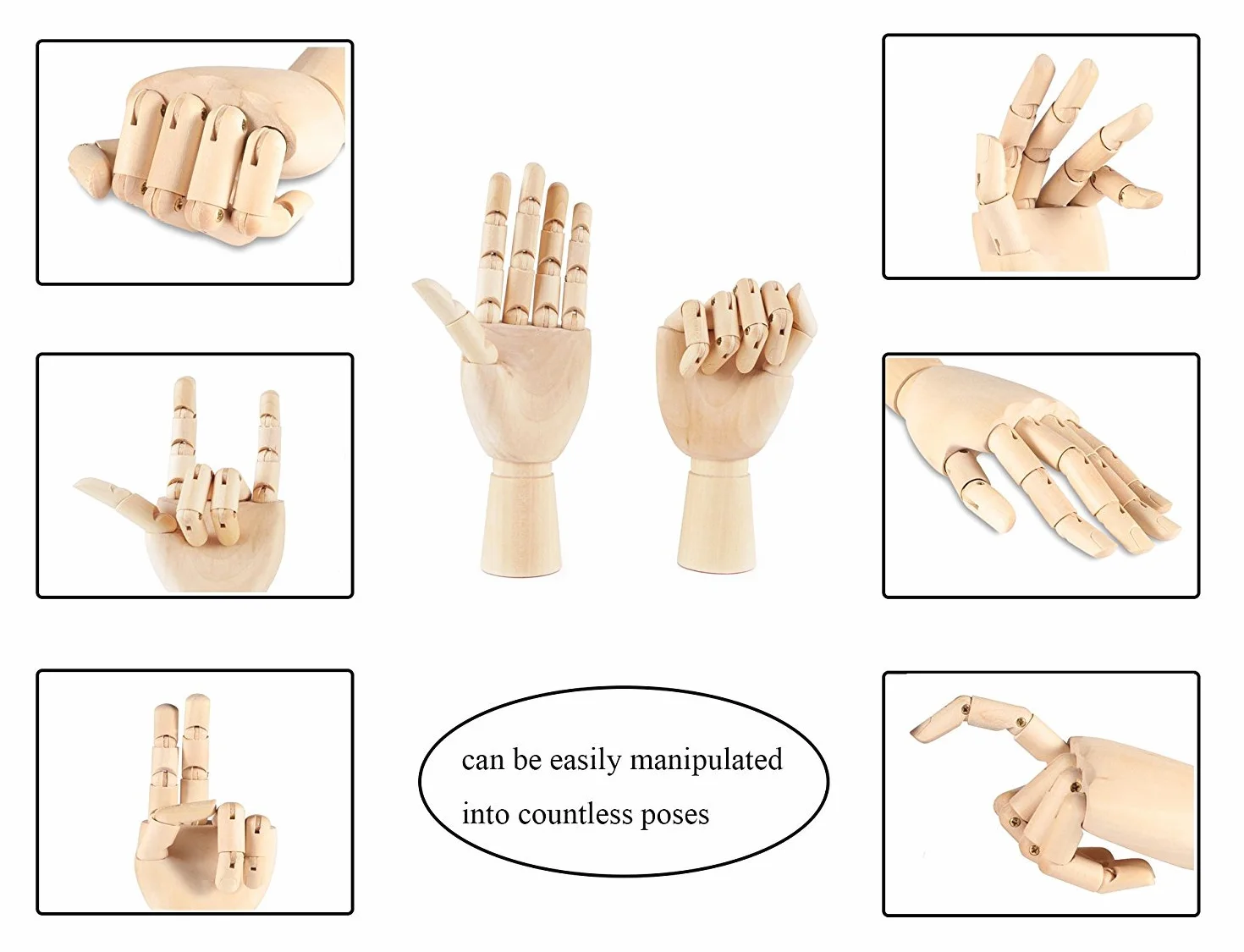 Nicwhite Manichino di Legno a Mano Snodato Articolato 10" 12" 7" per Disegnare