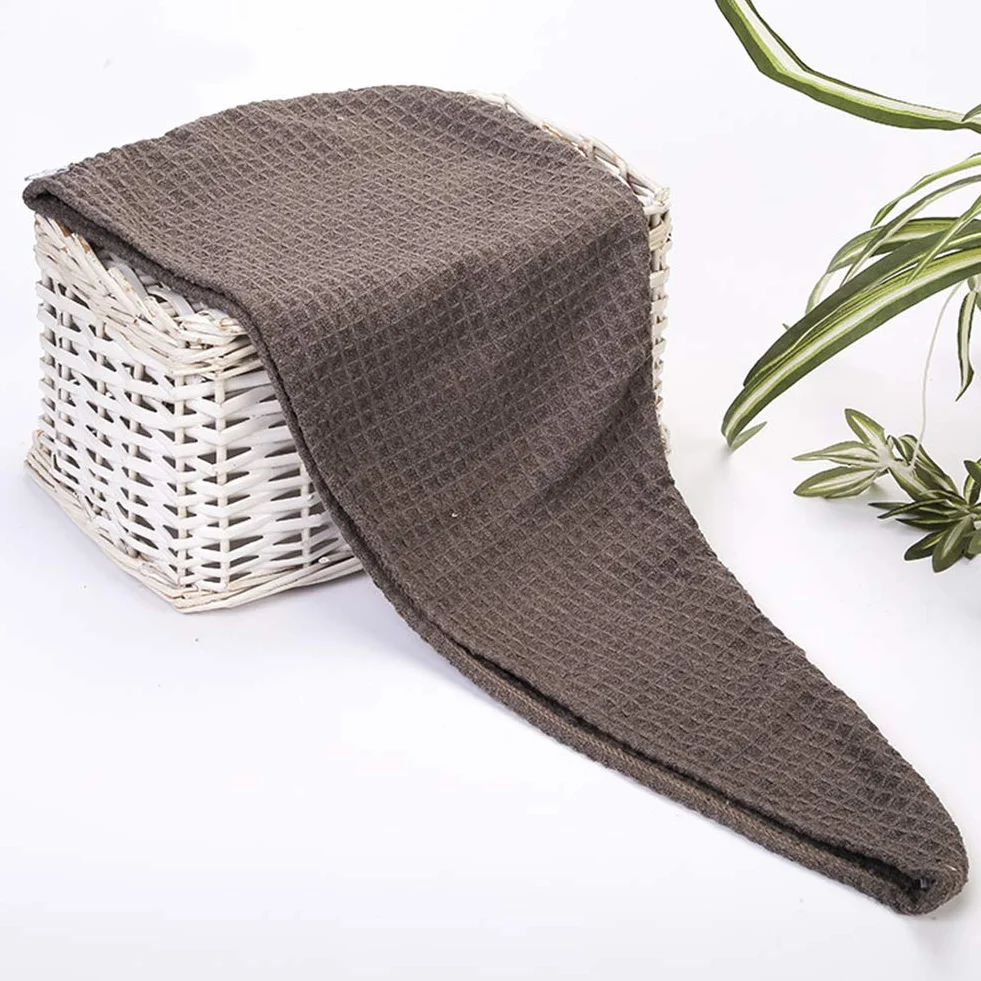 LZC (Set di 3) Waffle Versione Coreana del Semplice Pacchetto Turbante Jacquard Cappellino per Capelli secchi Cappellino per Capelli secchi Tinta Unita