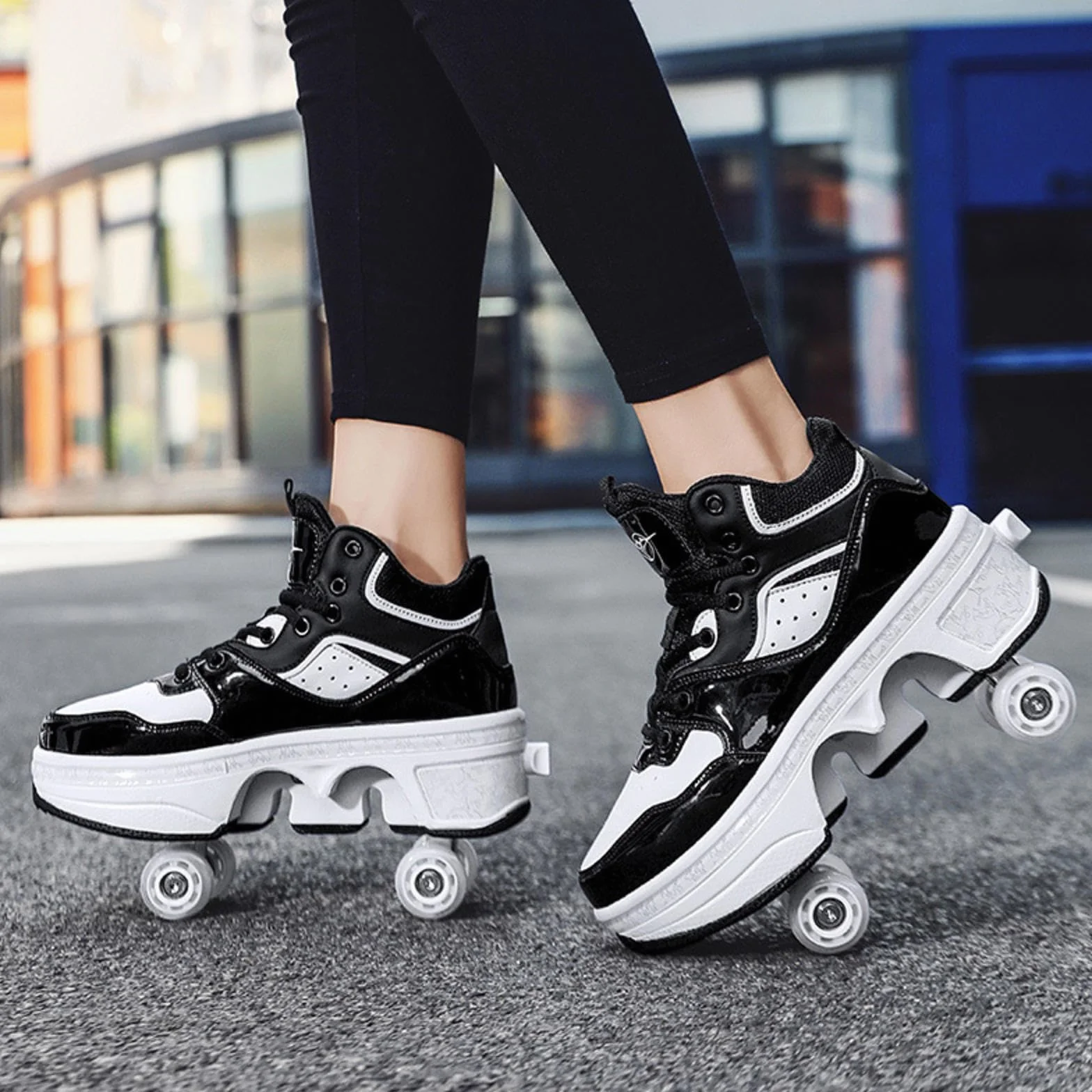 Pattinaggio Roulette Ragazza Sneakers Roller Scarpe da Skateboard con Ruote Sport Ginnastica Moda Multiuso