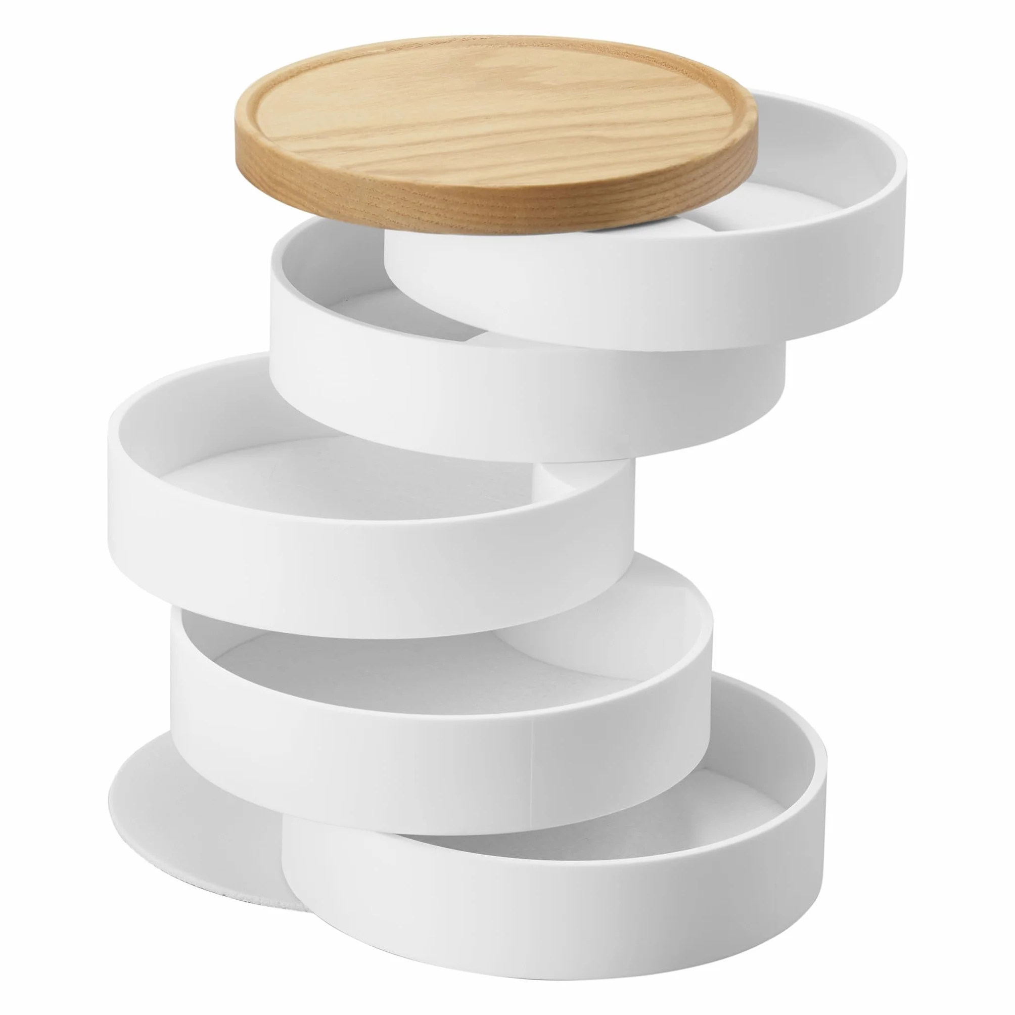 Yamazaki TOSCA 5-Tiered Accessory Box White Wood Steel ABS Resin 10x10x12.5 cm