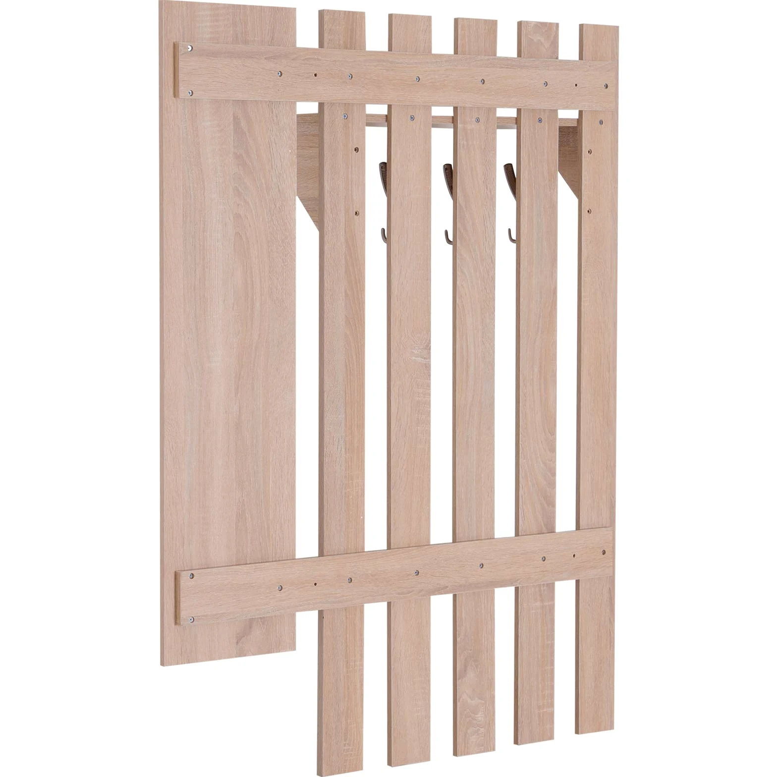 HOMCOM Set Arredo Guardaroba 3 in 1 con Specchio e Scarpiera da Ingresso Pannello Truciolare 90 x 21.5 x 116cm Quercia