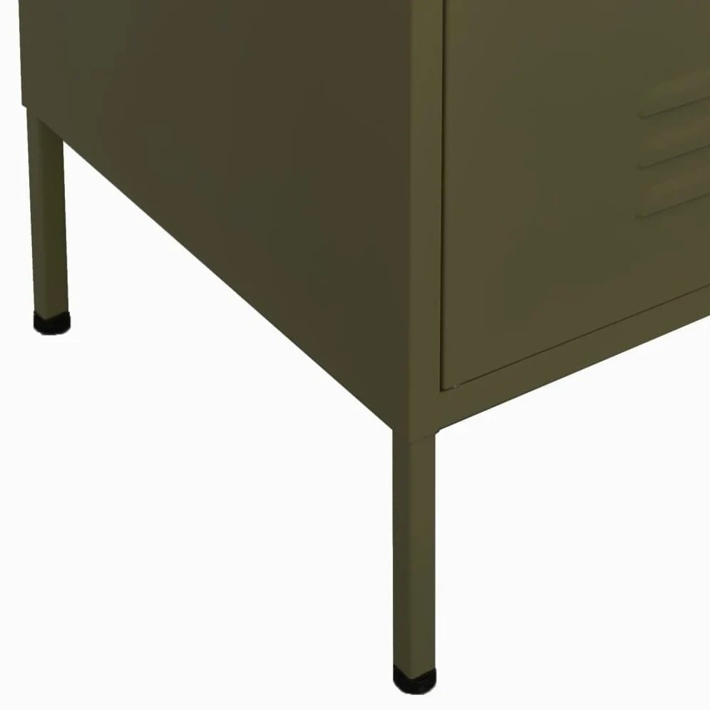 vidaXL Armadietto Verde Oliva 80x35x101,5 cm in Acciaio
